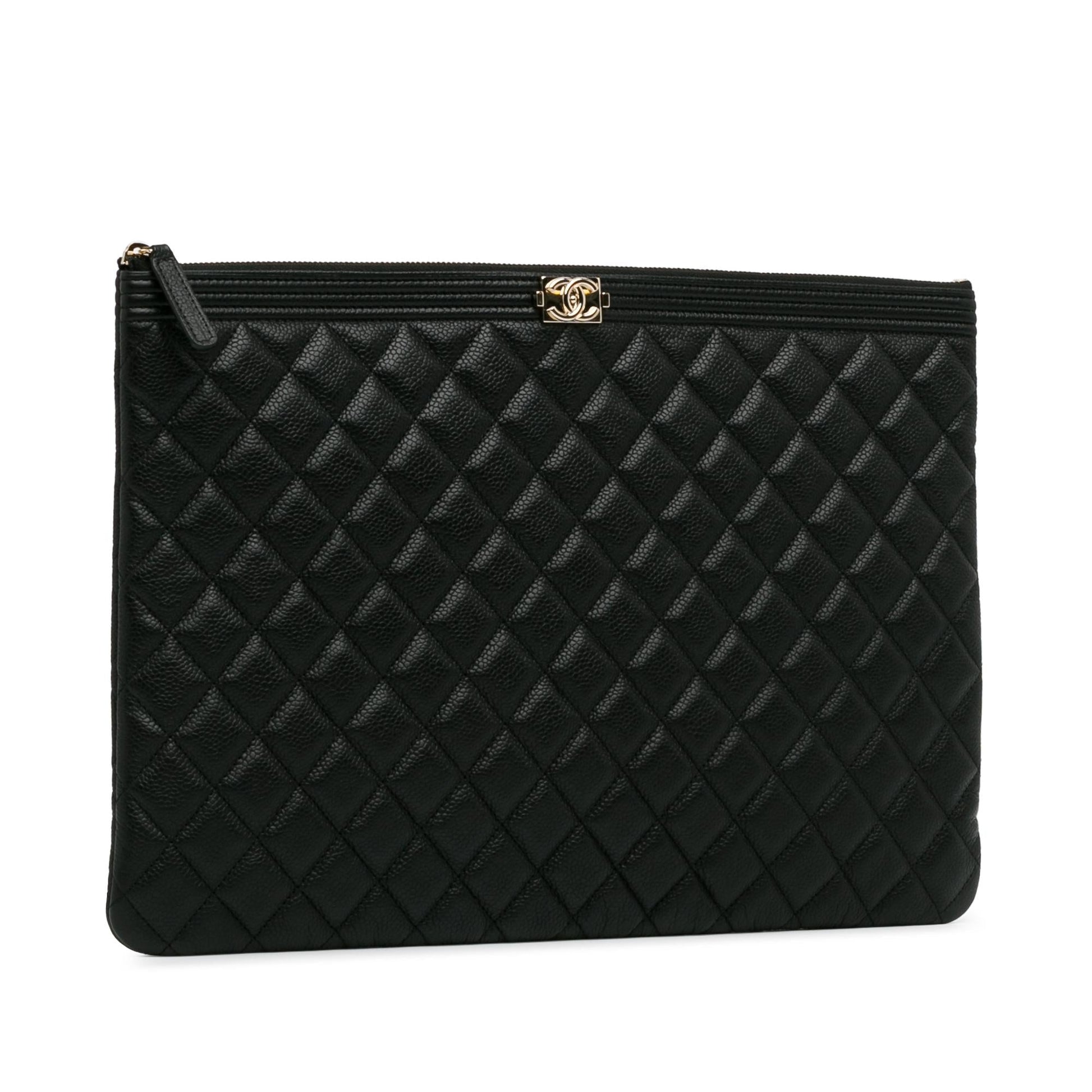 Chanel Quilted Caviar Boy O SHG-AMsEwy Clutch Bag