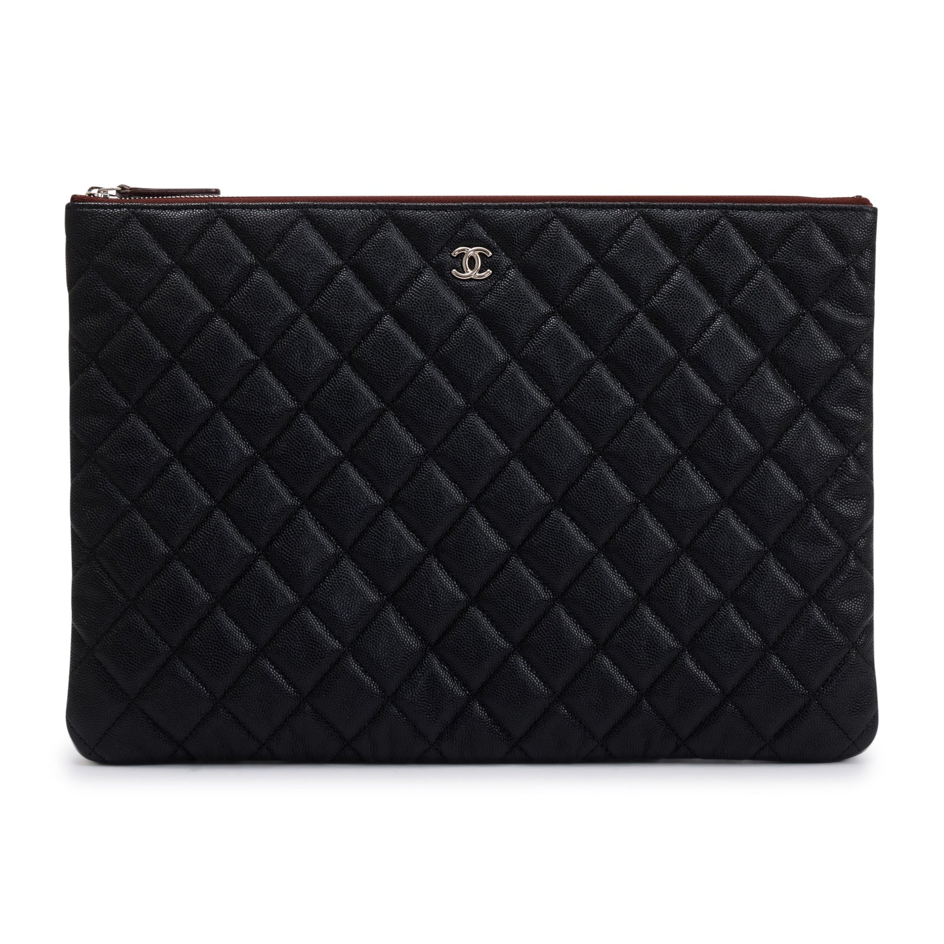 Chanel Quilted Caviar O Leather Travel Bag