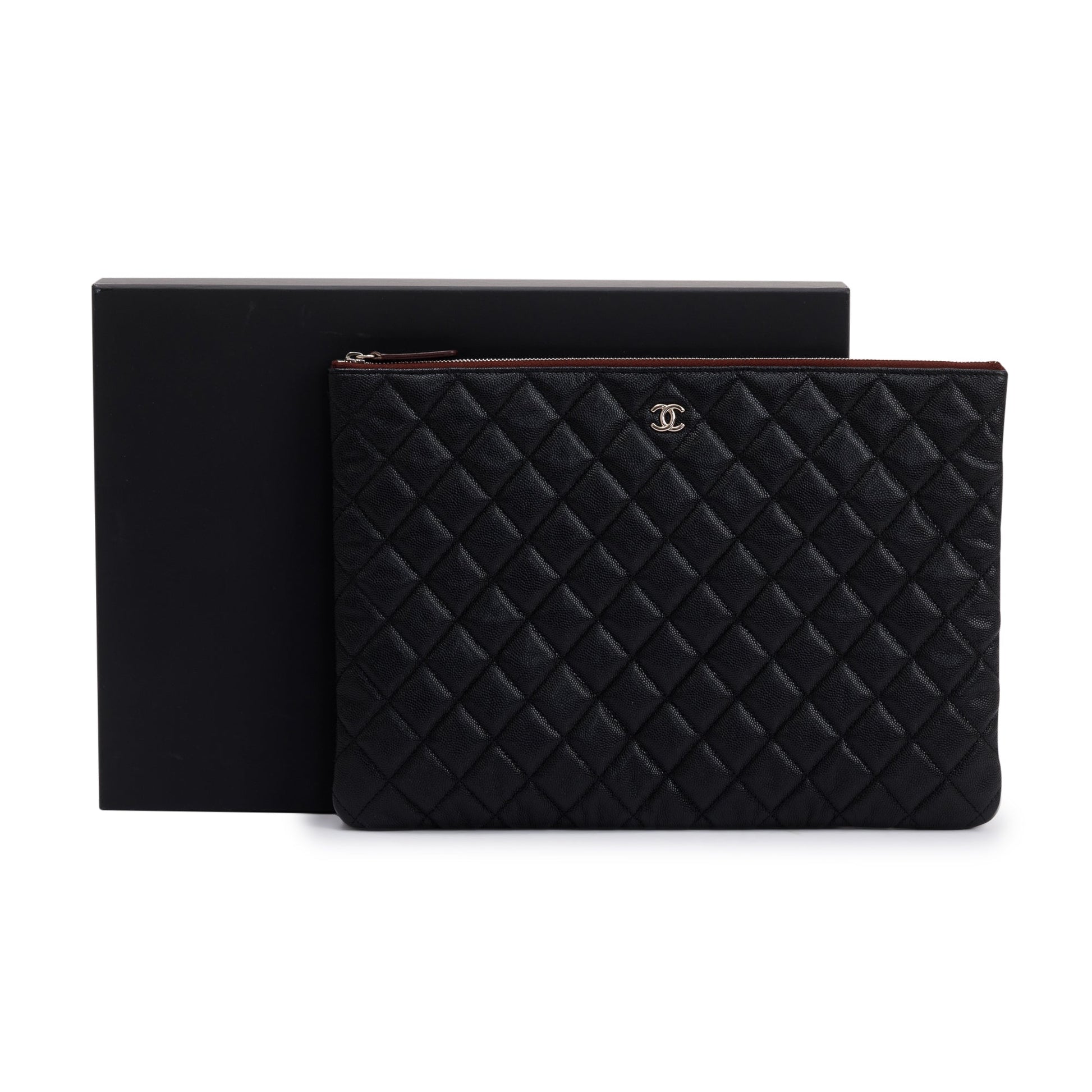 Chanel Quilted Caviar O Leather Travel Bag
