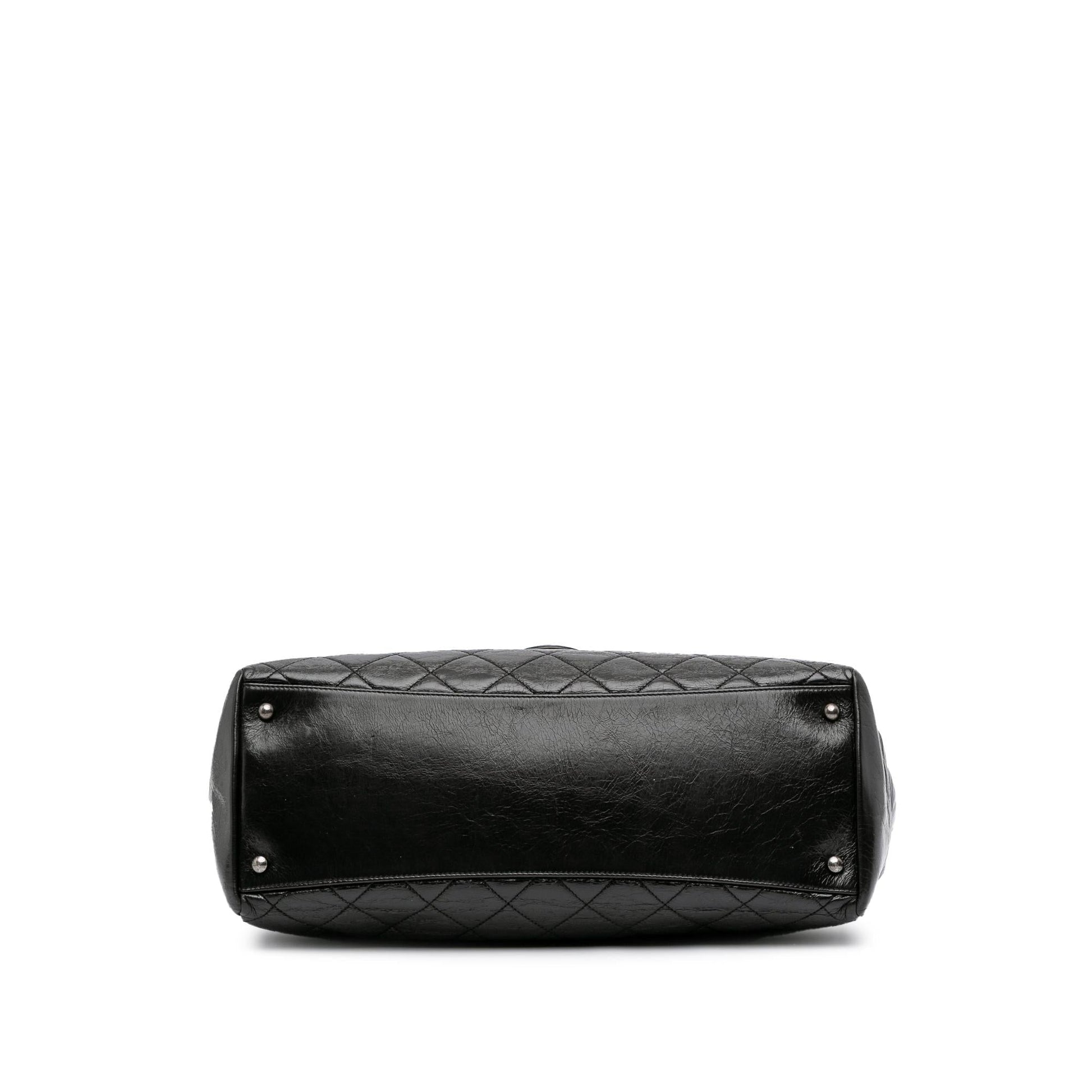 Chanel Quilted Glazed Calfskin Duo Color Tote Bag