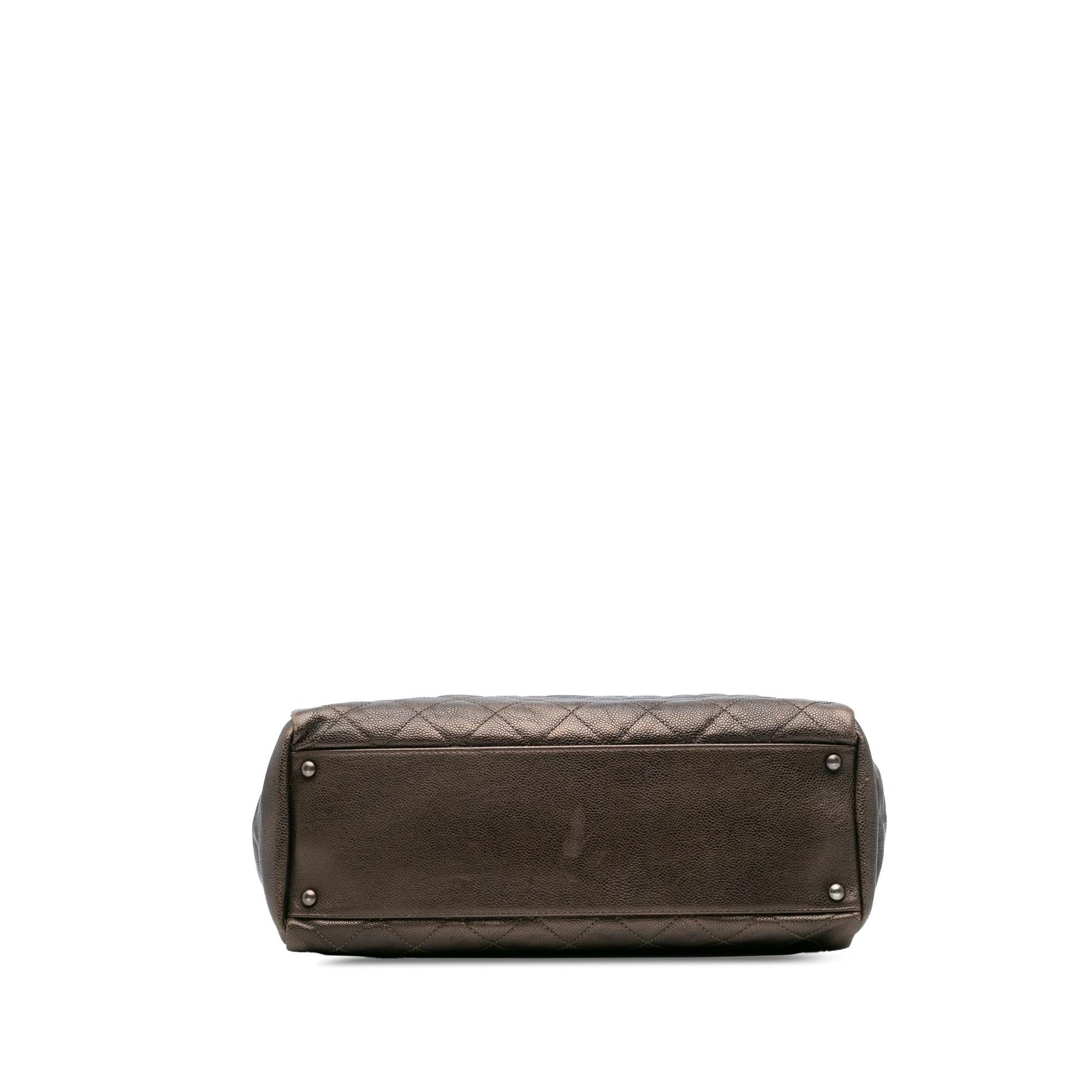 Chanel Quilted Iridescent Caviar Chic Tall Shopping Tote Bag