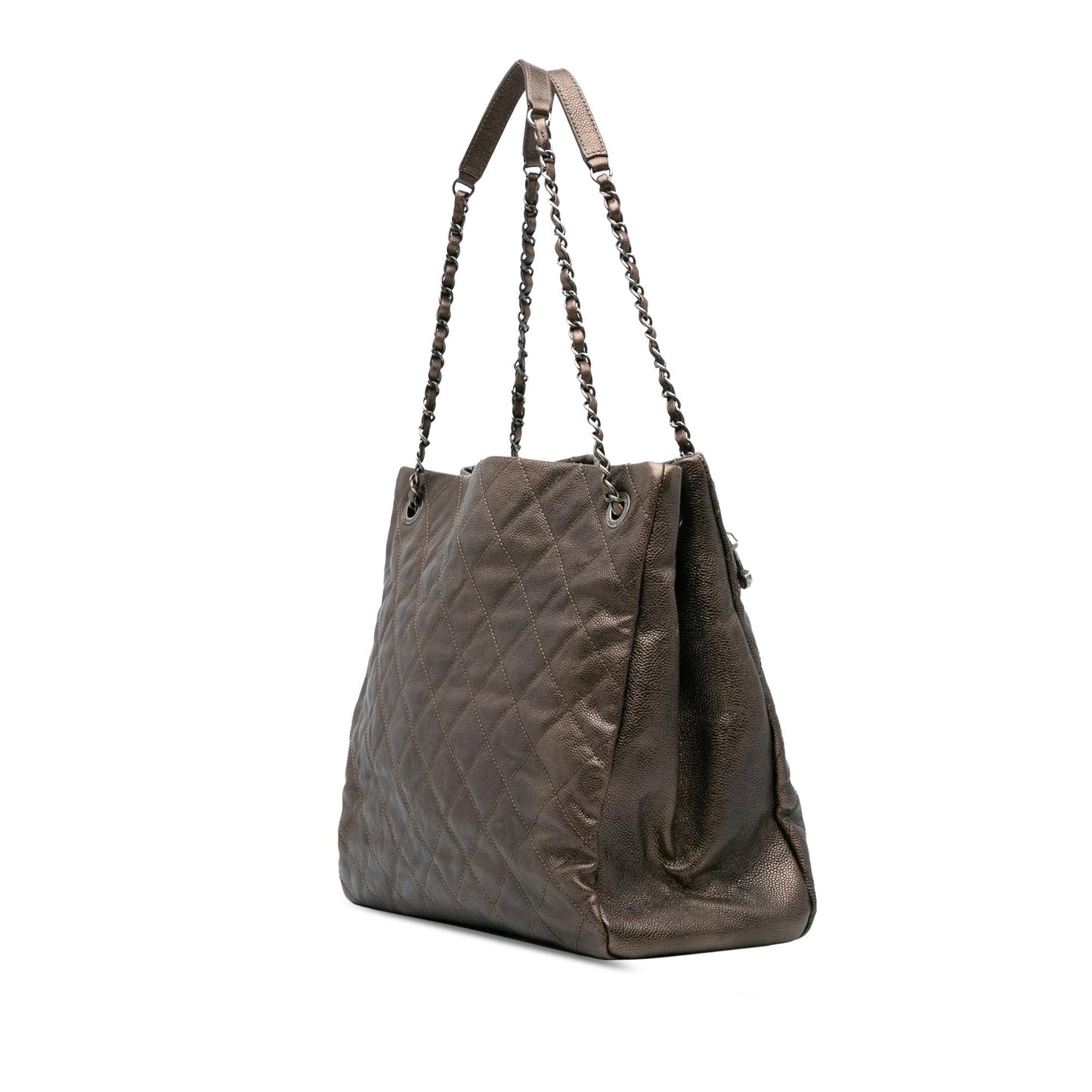 Chanel Quilted Iridescent Caviar Chic Tall Shopping Tote Bag