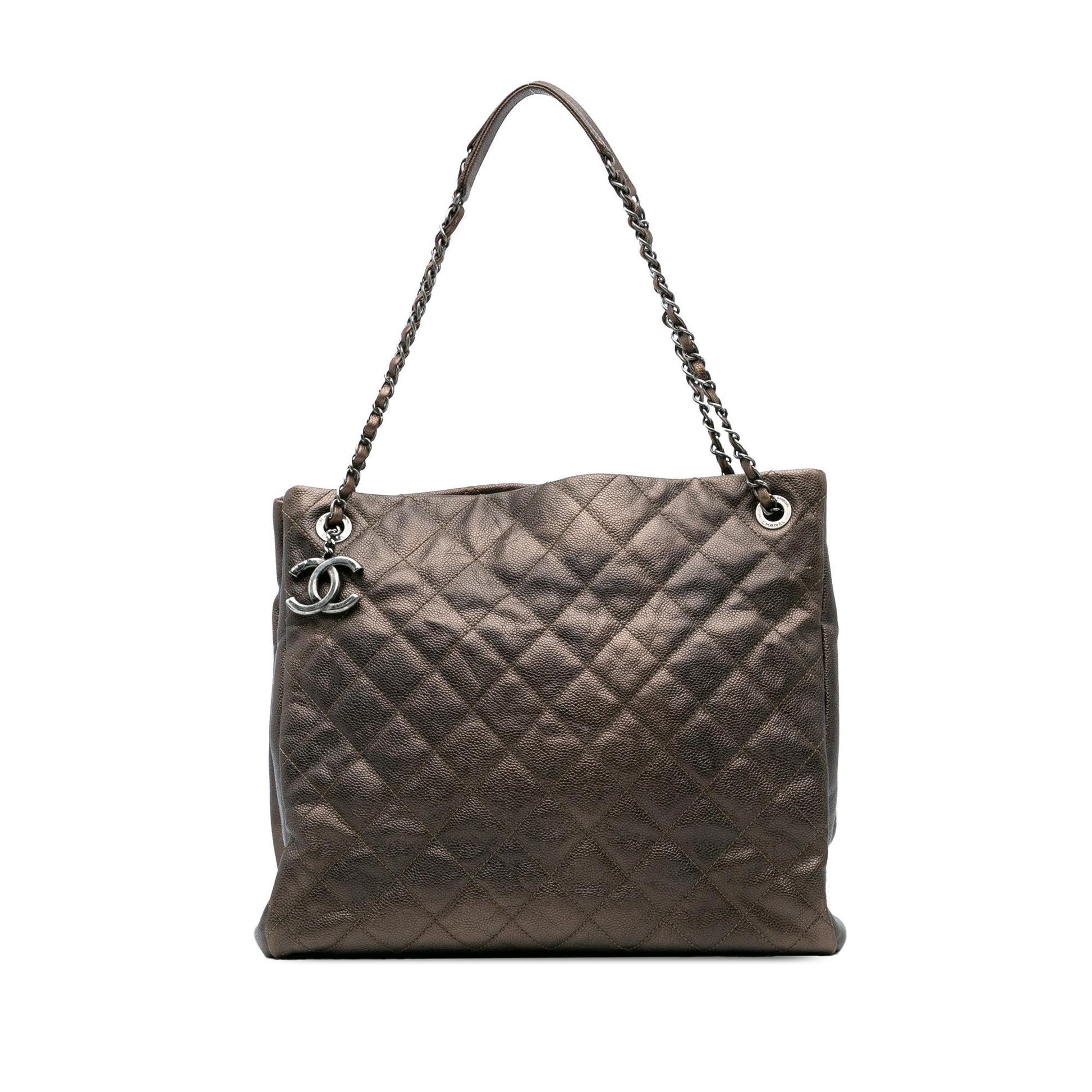 Chanel Quilted Iridescent Caviar Chic Tall Shopping Tote Bag Tote 1