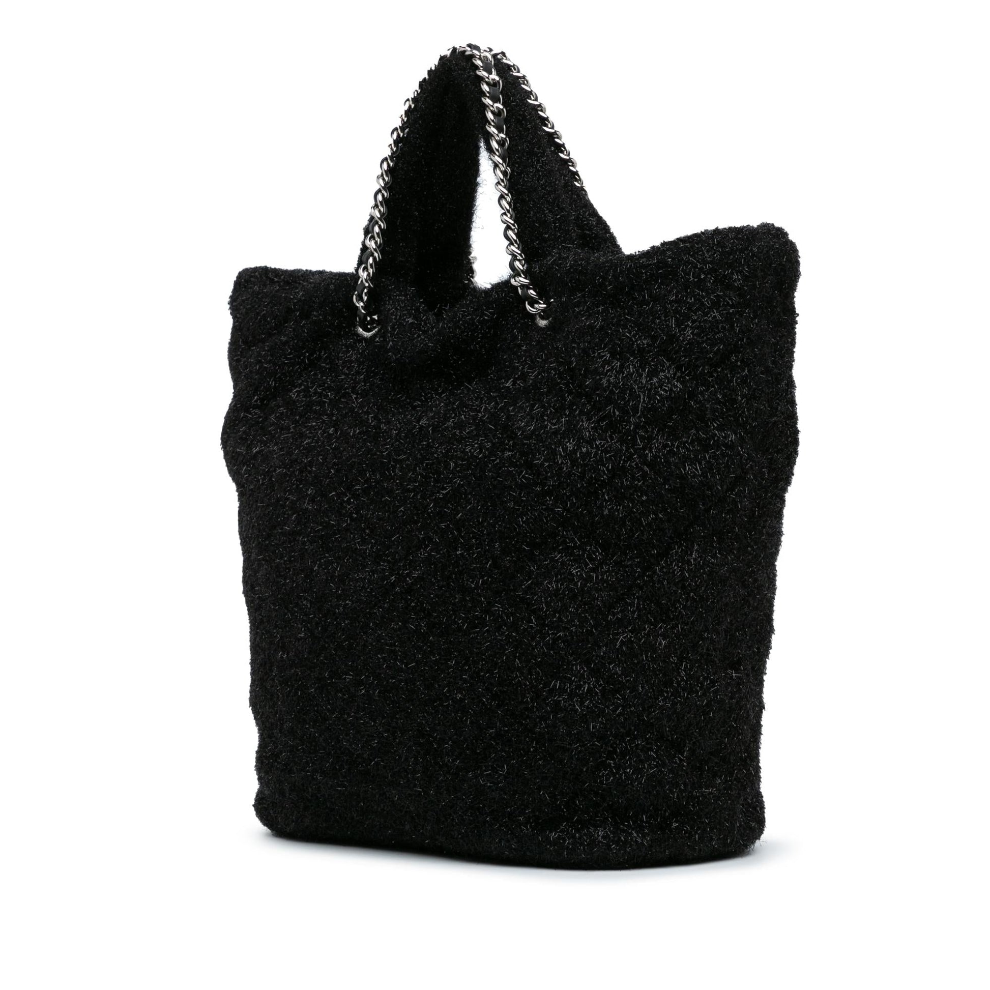 Chanel Quilted Knit Pluto Glitter Satchel Bag