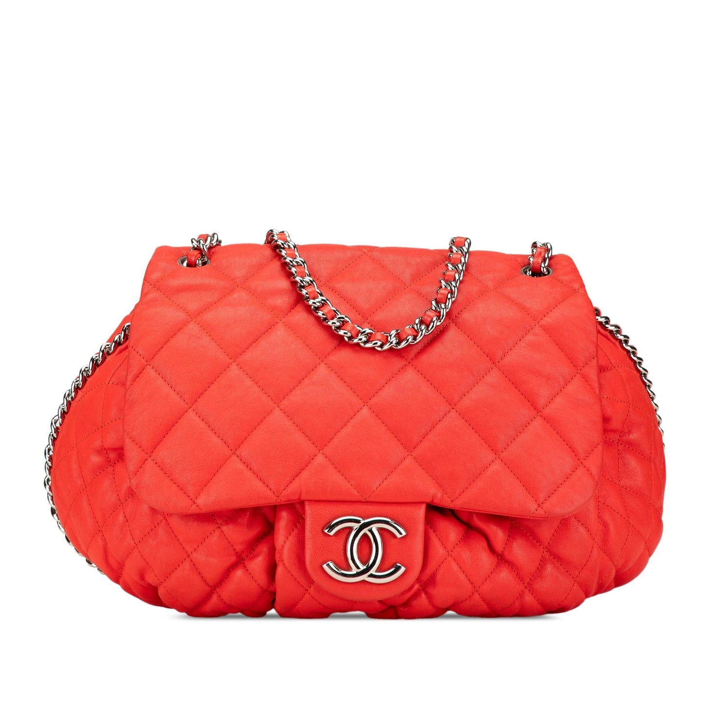 Chanel Quilted Lambskin Around Flap Handbag