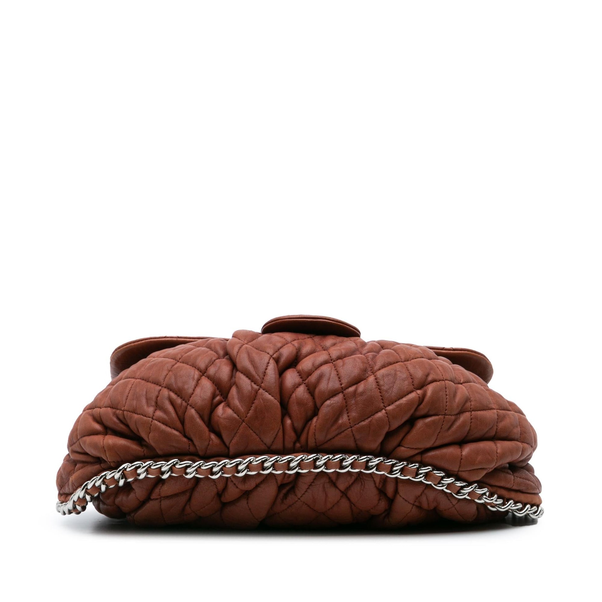 Chanel Quilted Lambskin Around Flap Handbag Around Flap