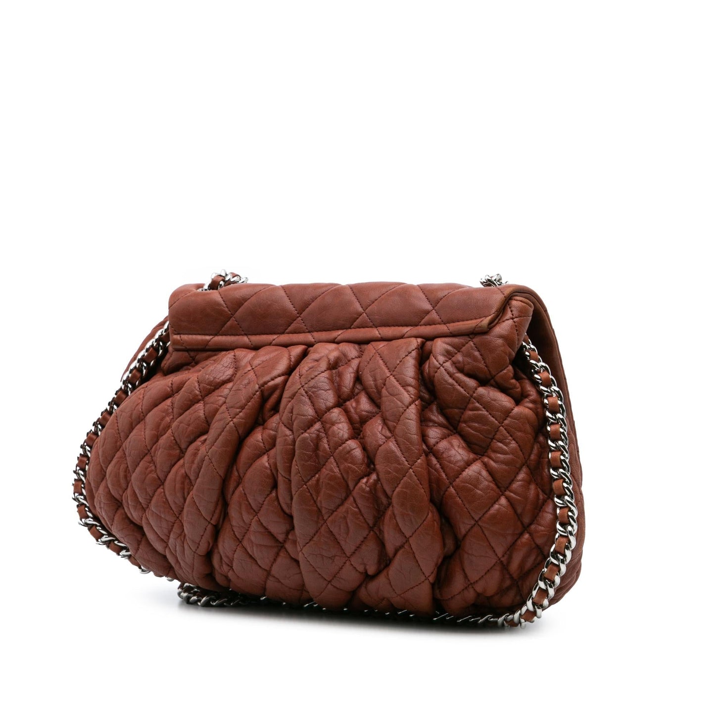 Chanel Quilted Lambskin Around Flap Handbag Around Flap