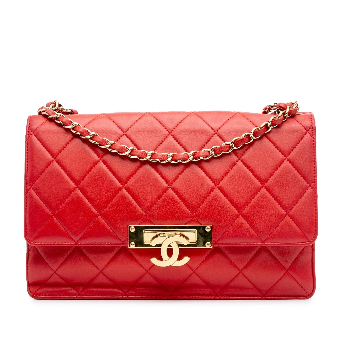 Chanel Quilted Lambskin Golden Class Flap Handbag Flap 1