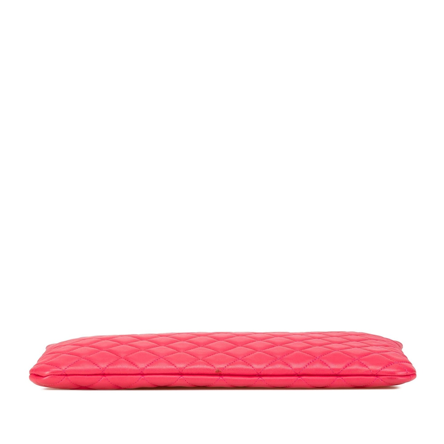 Chanel Quilted Lambskin O Clutch Bag