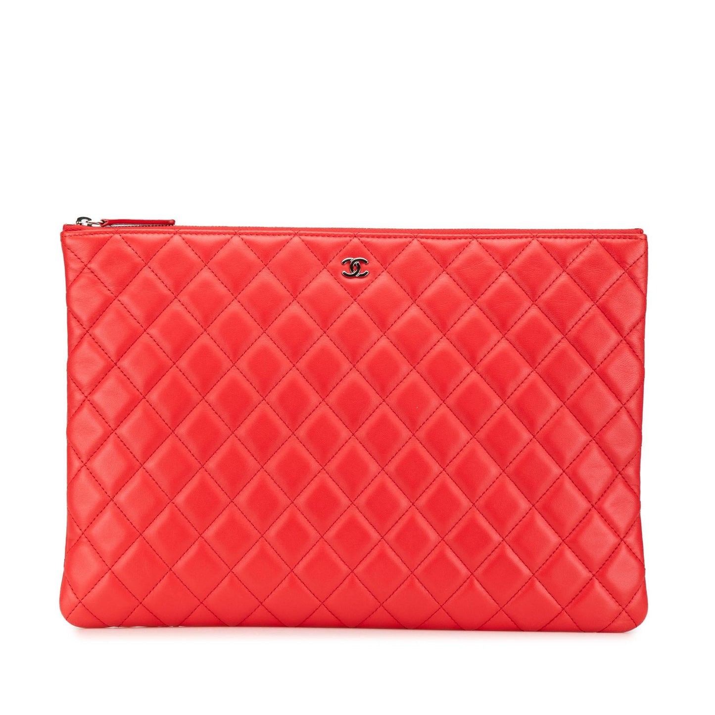 Chanel Quilted Lambskin O Clutch Bag Clutch 1