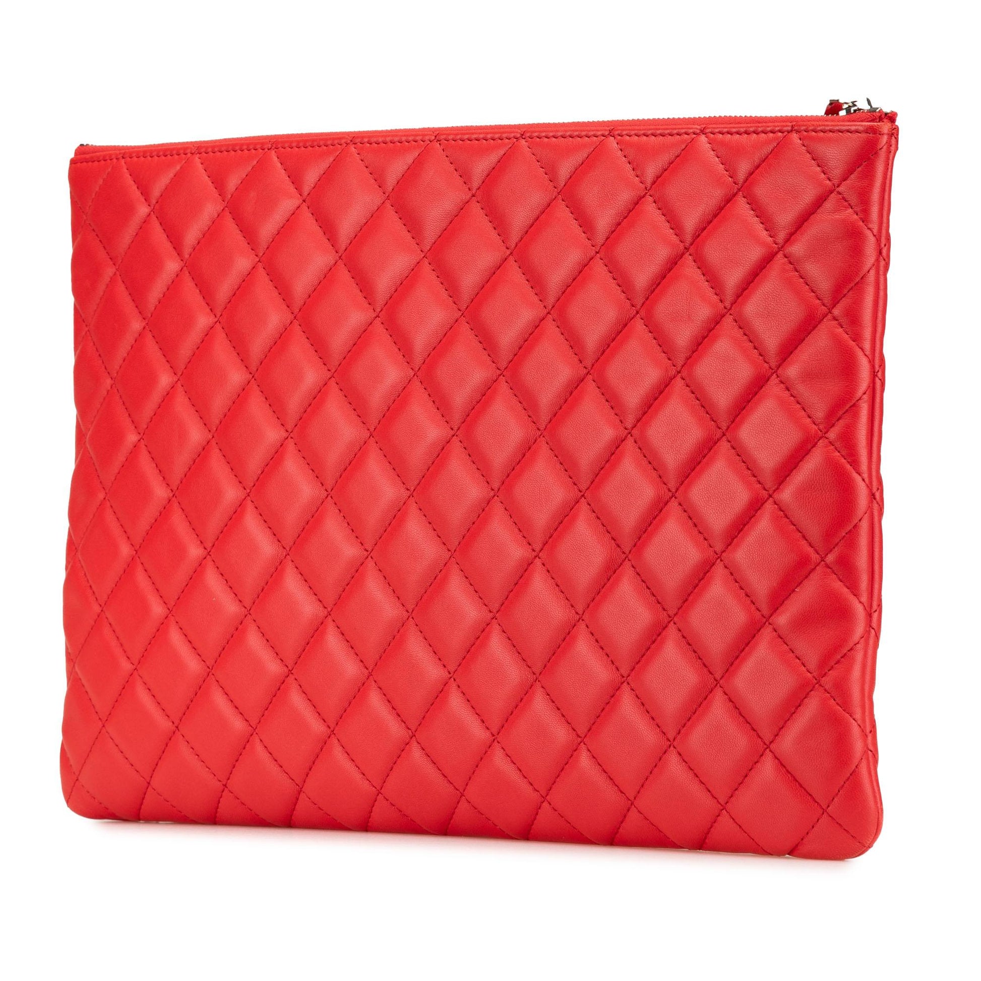 Chanel Quilted Lambskin O Clutch Bag Clutch 1