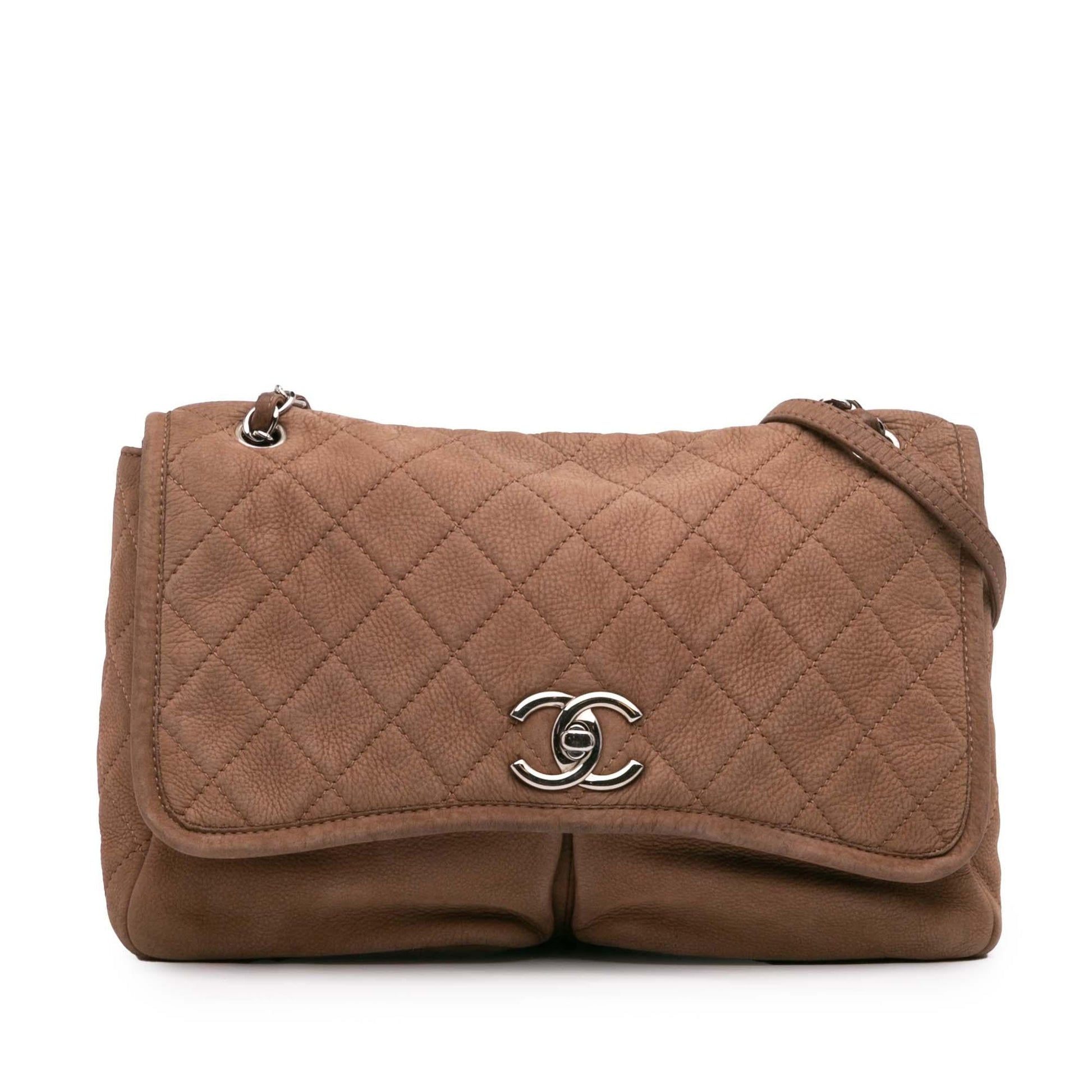 Chanel Quilted Nubuck Natural Beauty Split Pocket Handbag Flap 1