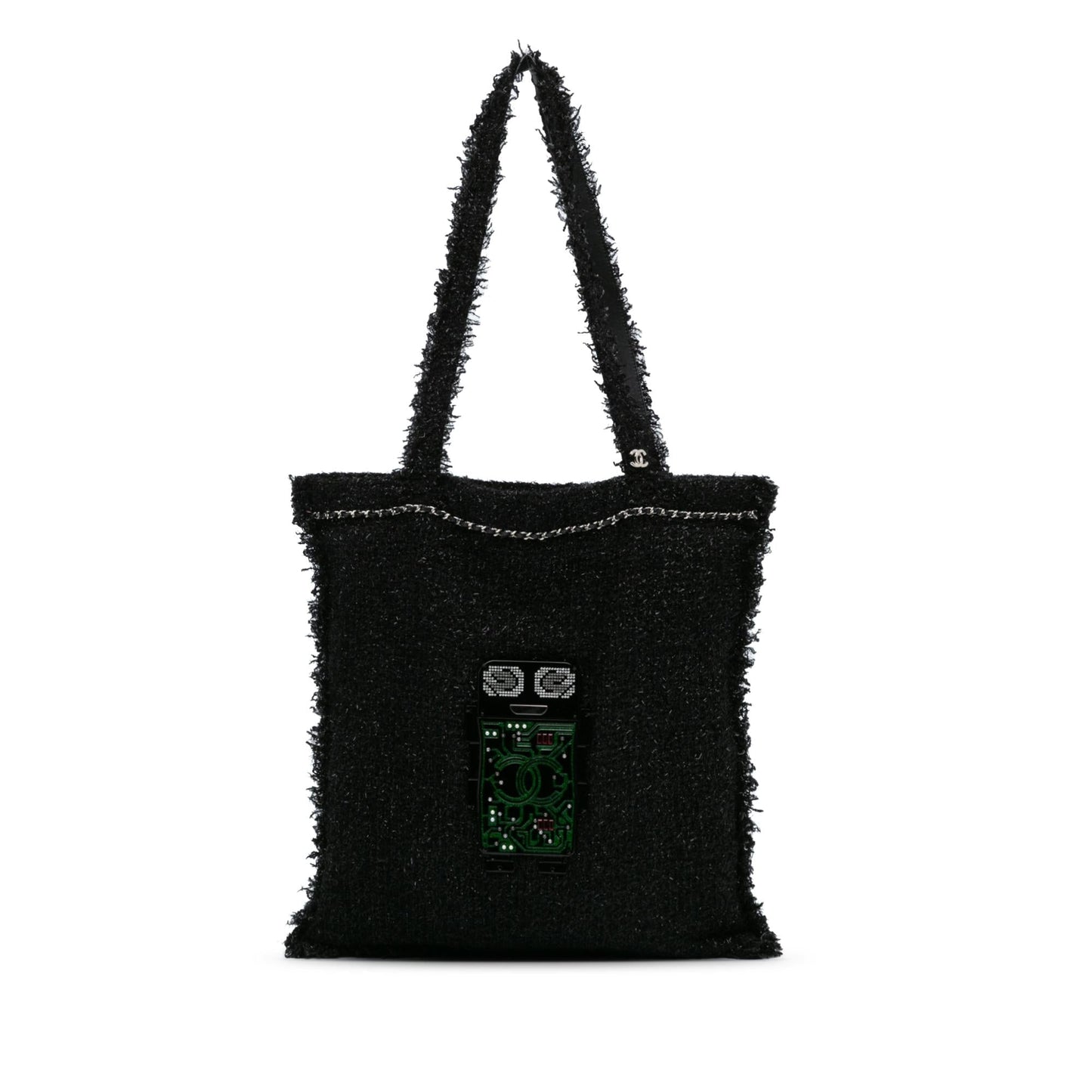 Chanel Resin Embellished Tweed Robot Shopping Tote Bag Tote 1
