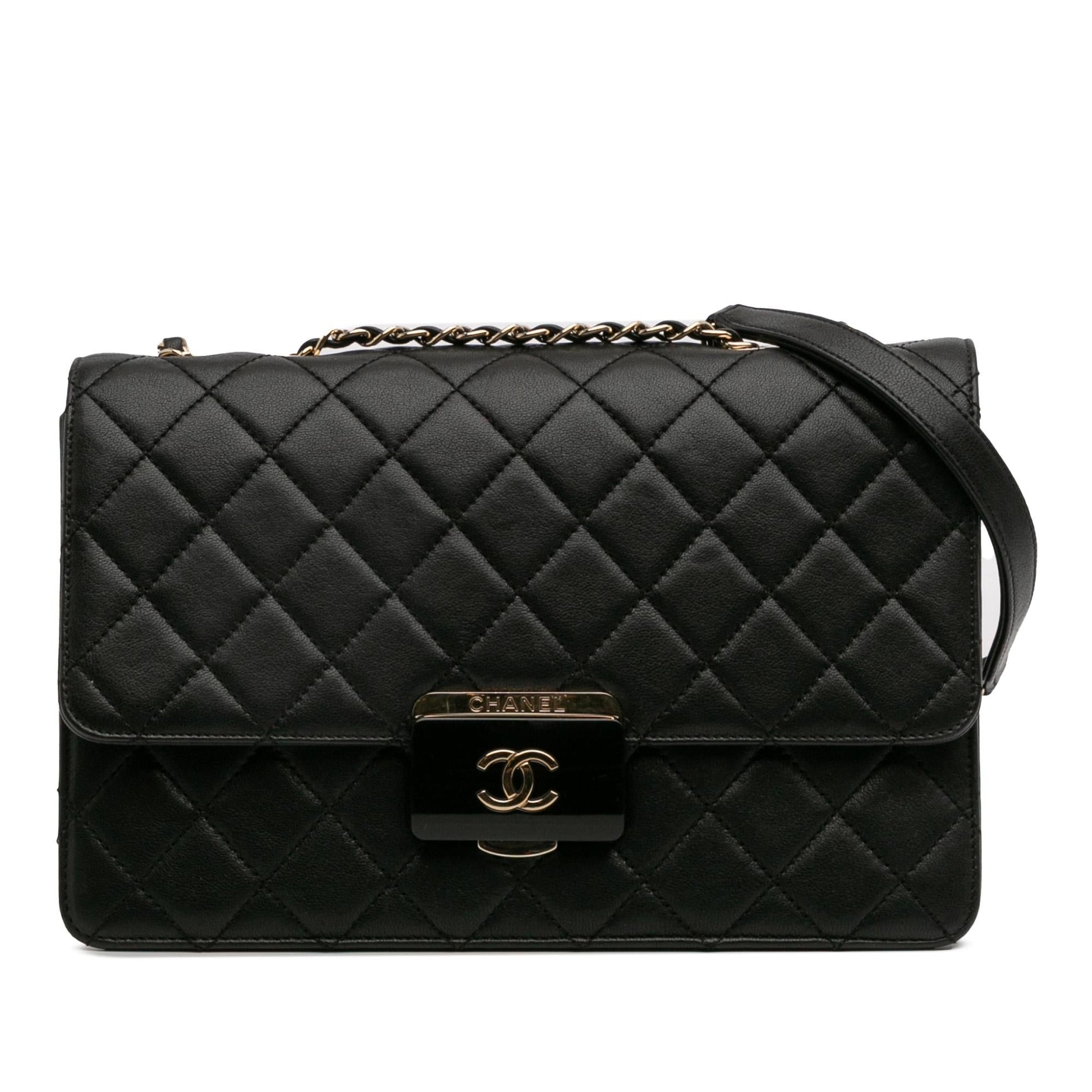 Chanel Sheepskin Beauty Flap Lock Handbag