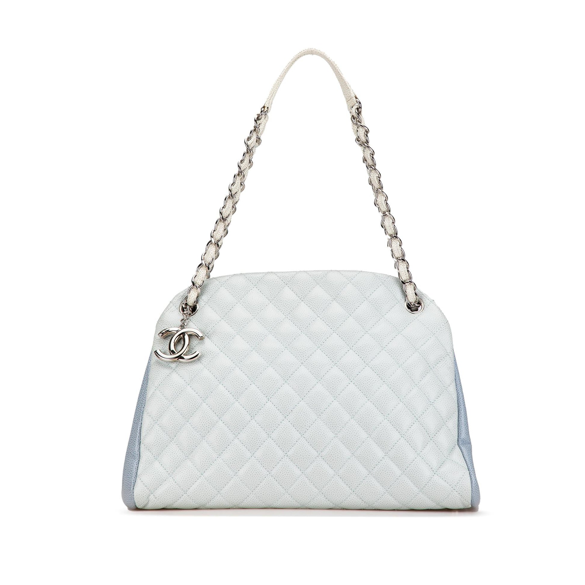 Chanel Tricolor Caviar Just Mademoiselle Bowling Handbag Bowling Bag