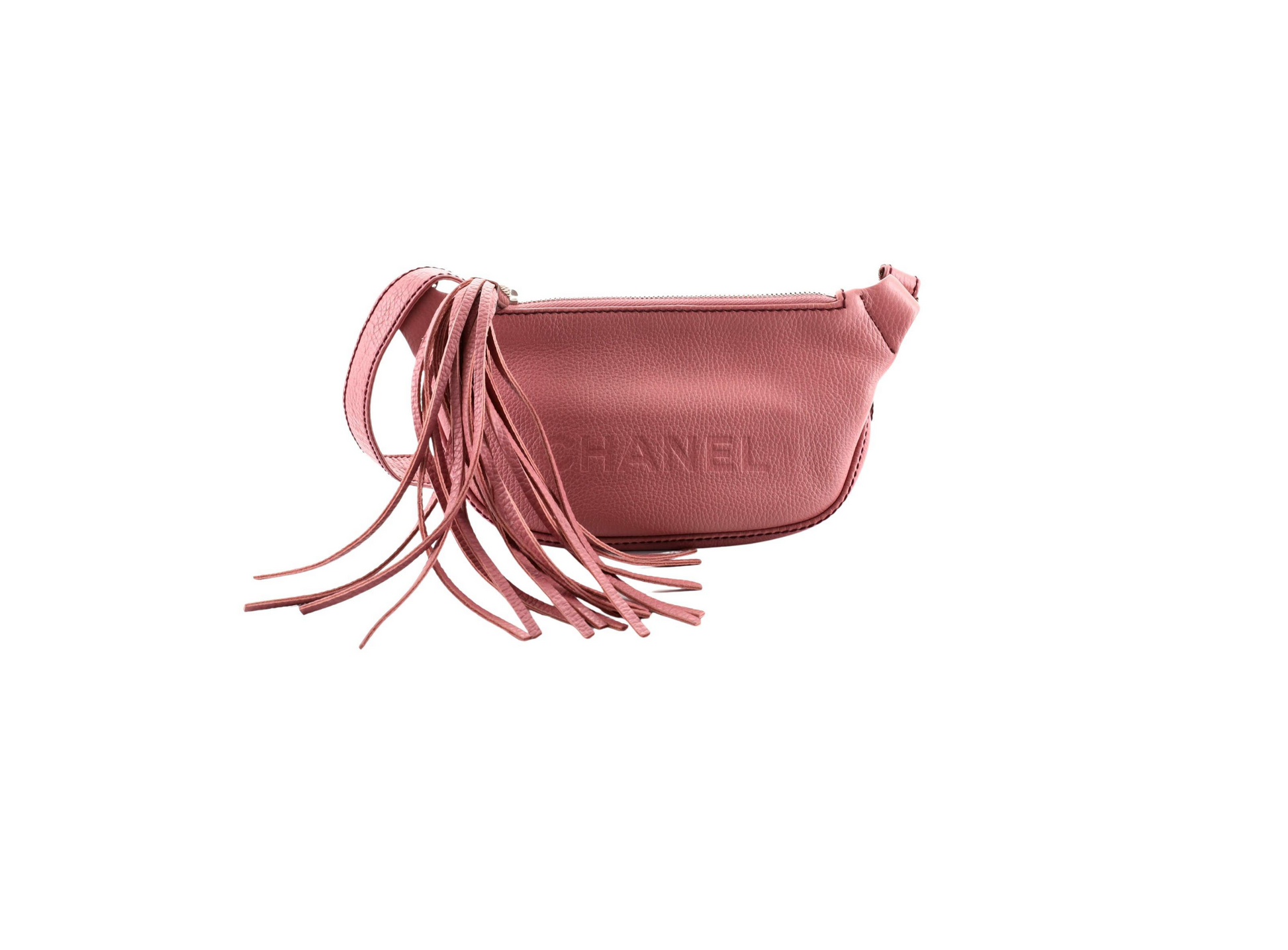 Chanel Lax Pebbled Pink Leather Crossbody Bag