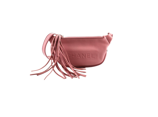 Chanel Lax Pebbled Pink Leather Crossbody Bag