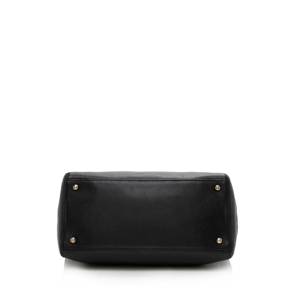 Chanel Leather Cerf Classic Executive Tall Tote (shf-14095)