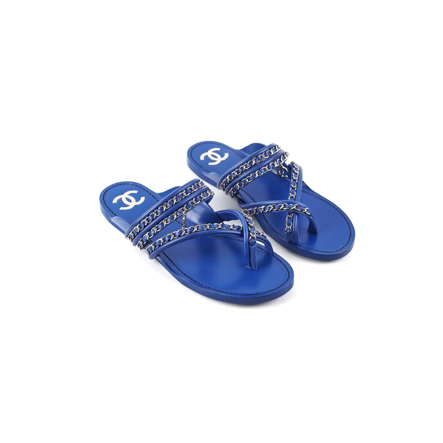 Chanel CC Chain Leather Sandals for Women