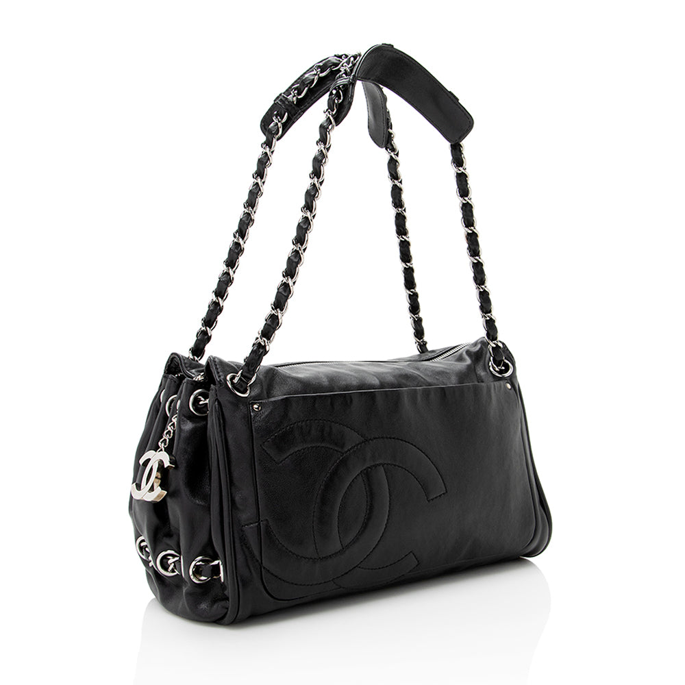 Chanel Diagonal CC Ligne Accordion Satchel SHF Leather Satchel Bag