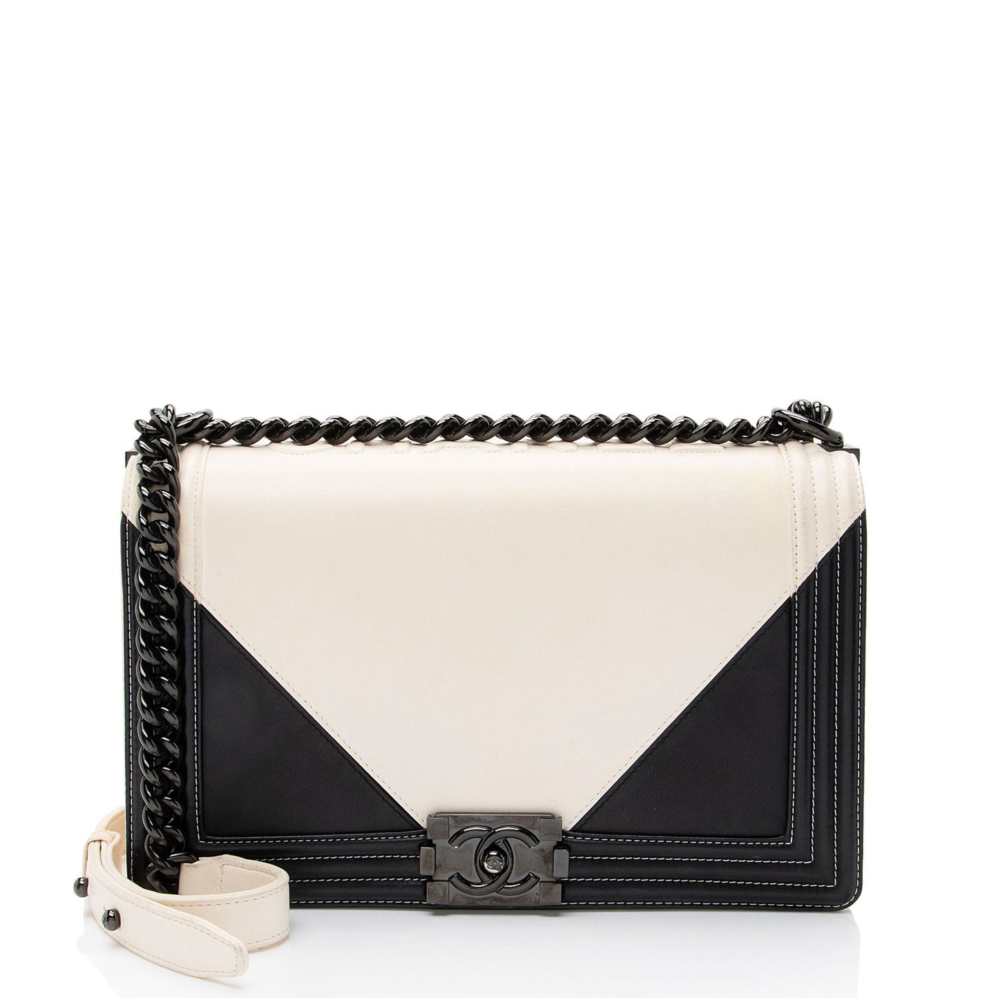 Chanel Geometric Boy Leather Handbag