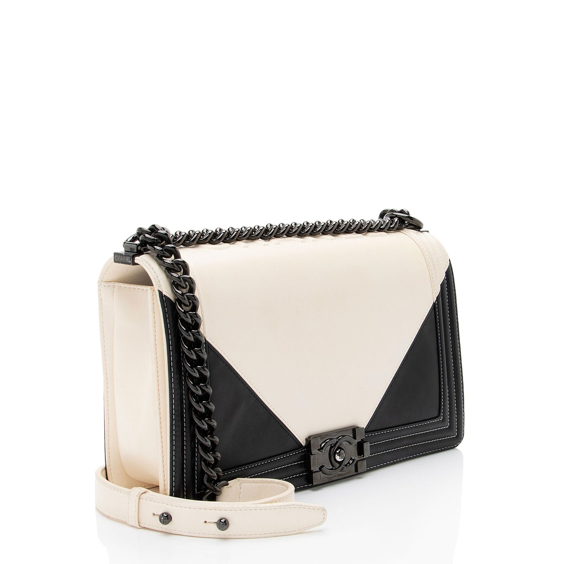 Chanel Geometric Boy Leather Handbag
