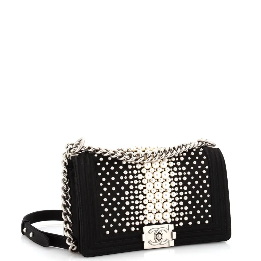 Chanel LIMITED EDITION FAUX PEARL BOY Handbag