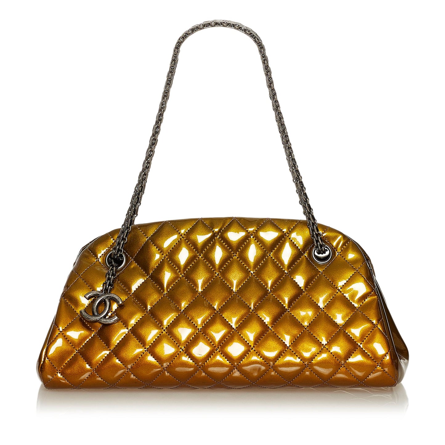 Chanel Mademoiselle Lambskin Bowling SHG Leather Handbag