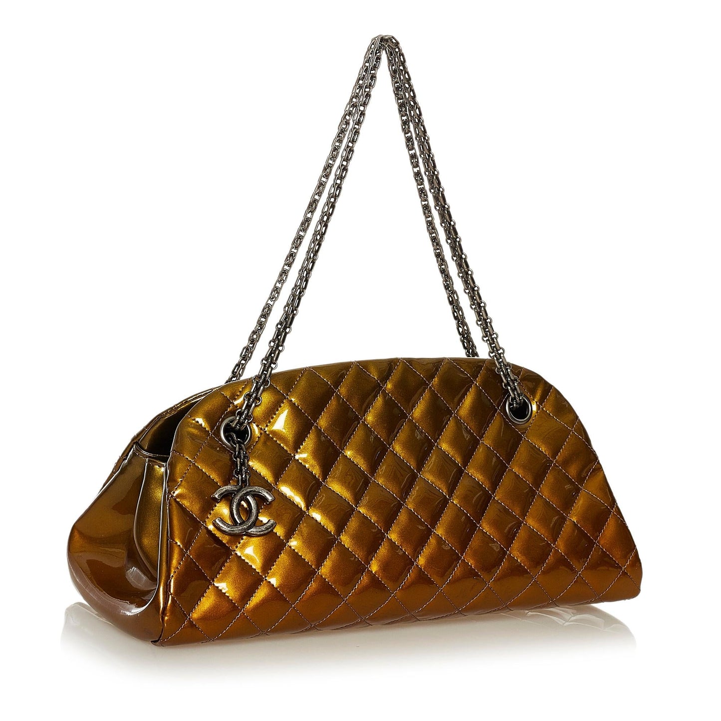 Chanel Mademoiselle Lambskin Bowling SHG Leather Handbag