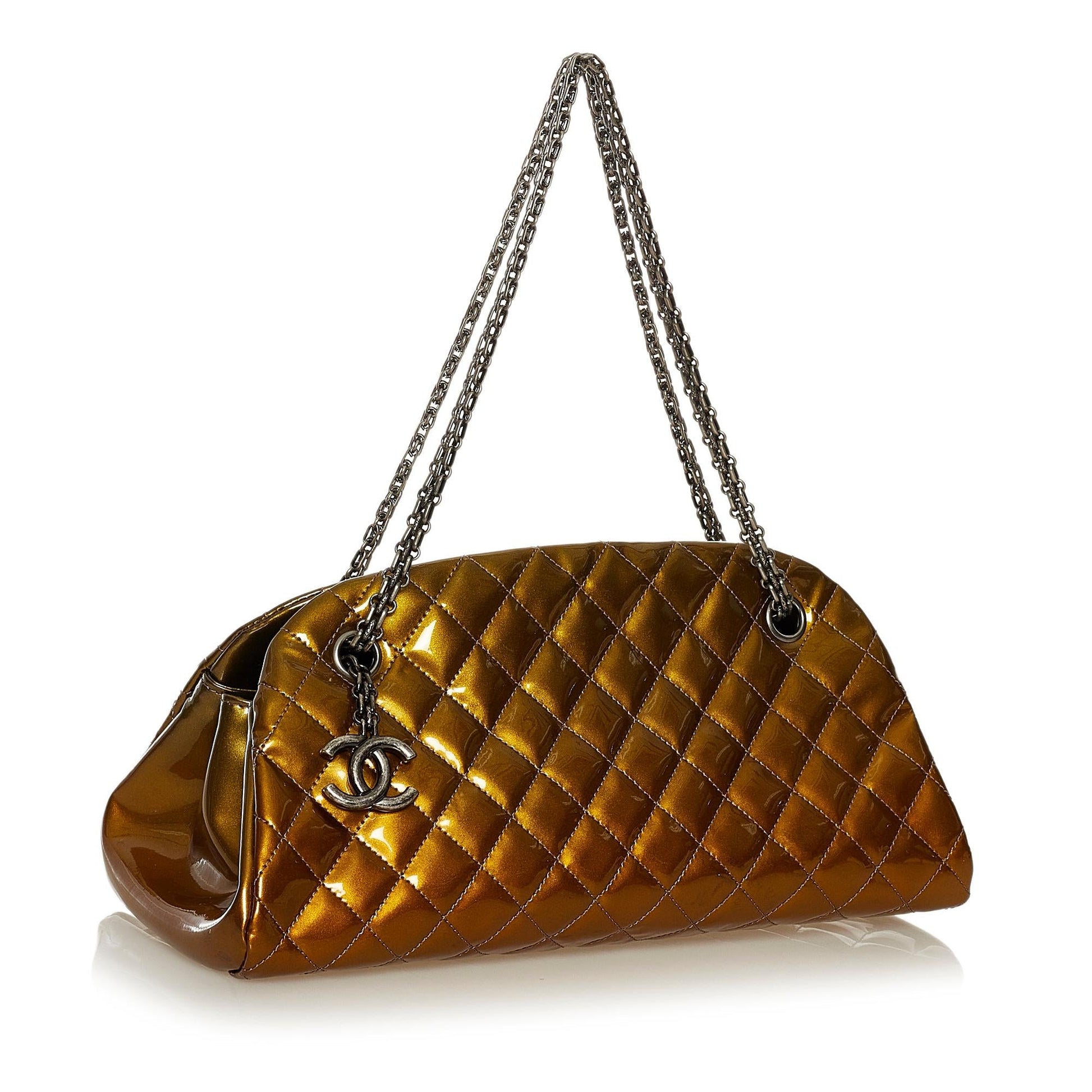 Chanel Mademoiselle Lambskin Bowling SHG Leather Handbag