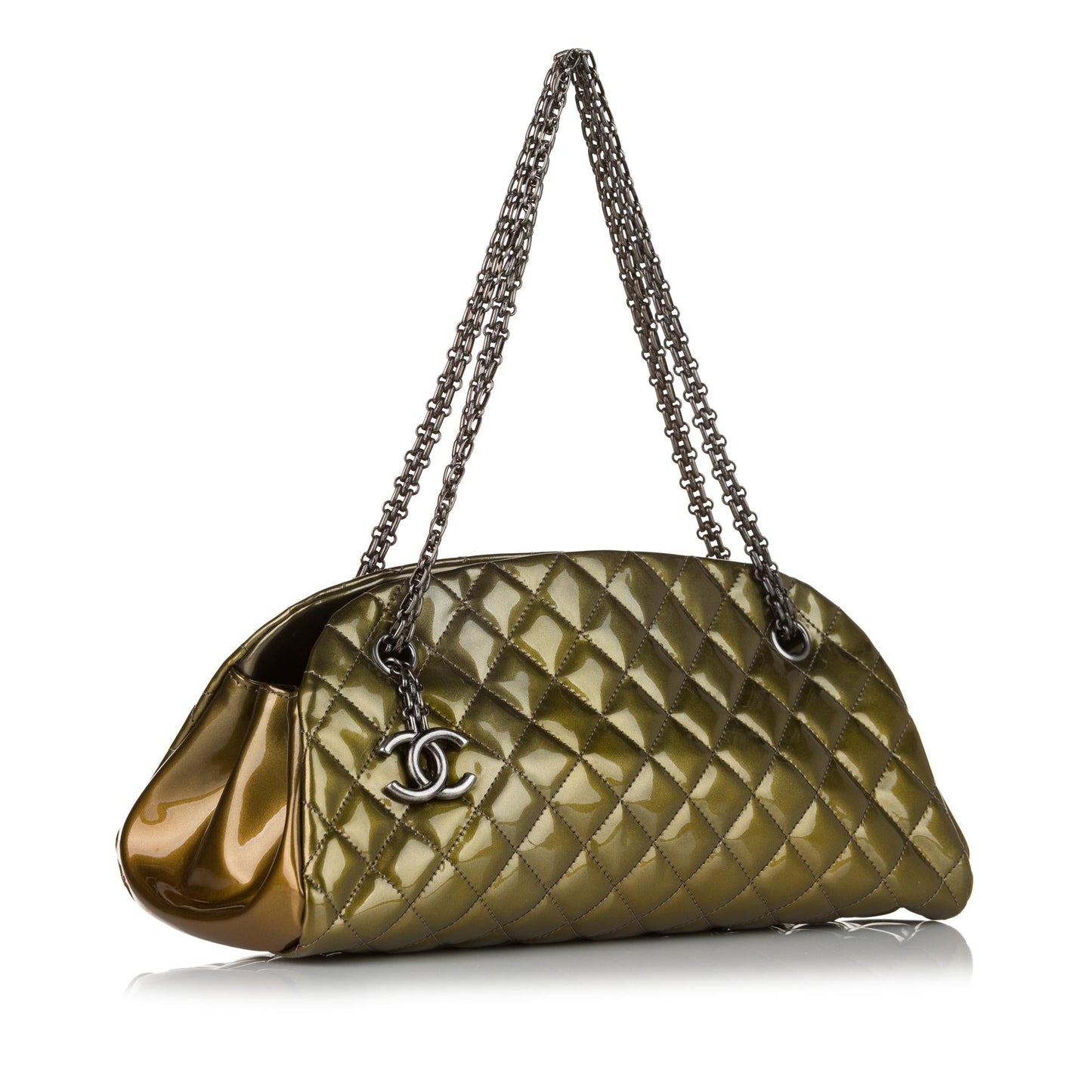 Chanel Mademoiselle Lambskin Bowling SHG Leather Handbag Bag Shg