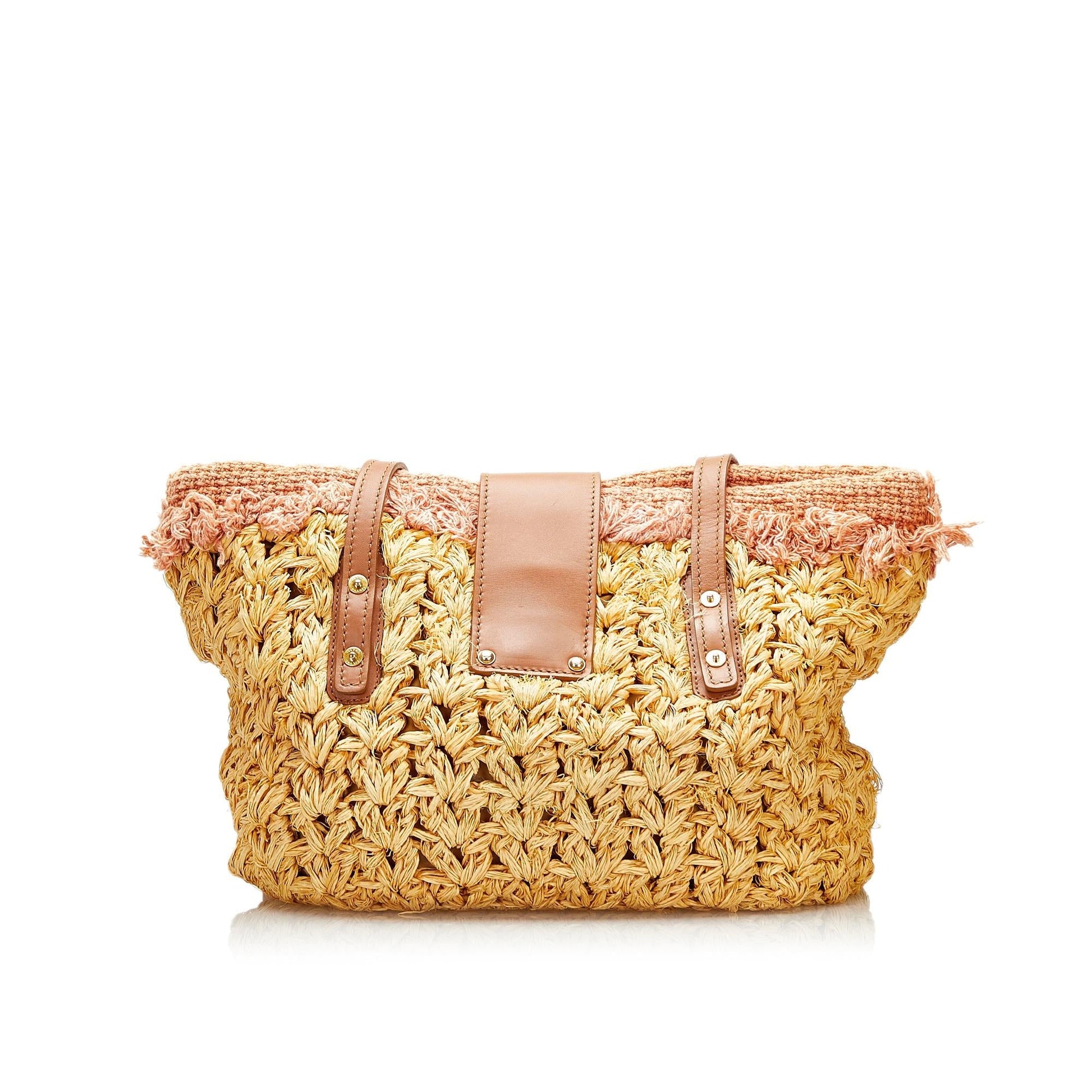 Chanel Mademoiselle Straw SHG Lock Tote Bag