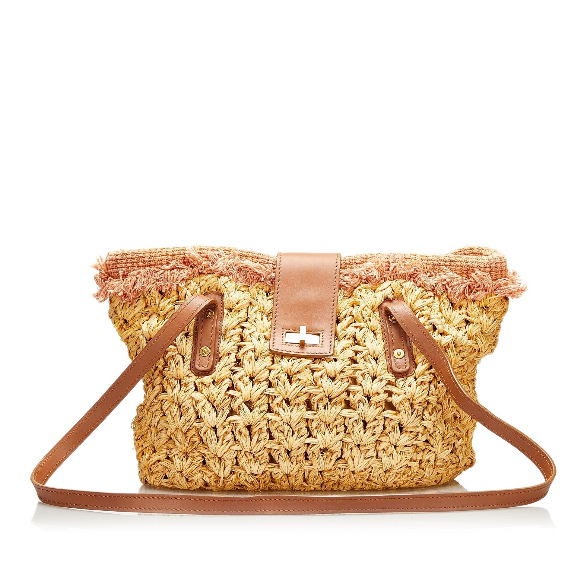 Chanel Mademoiselle Straw SHG Lock Tote Bag
