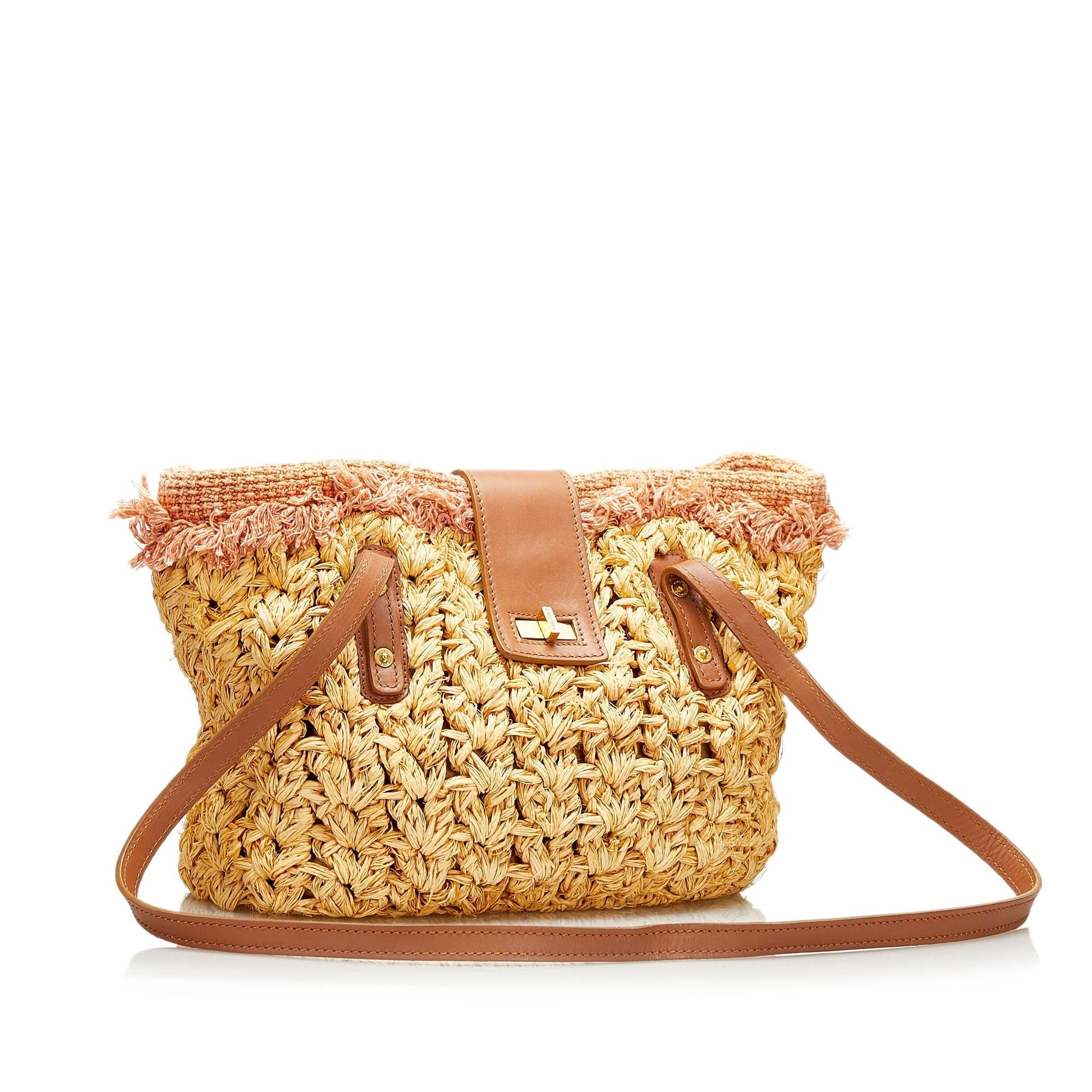 Chanel Mademoiselle Straw SHG Lock Tote Bag
