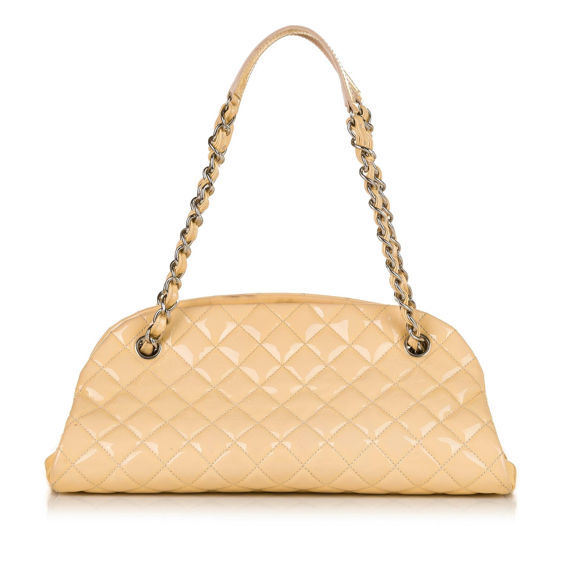 Chanel Mademoiselle Patent Bowling SHG Leather Handbag Bag Shg