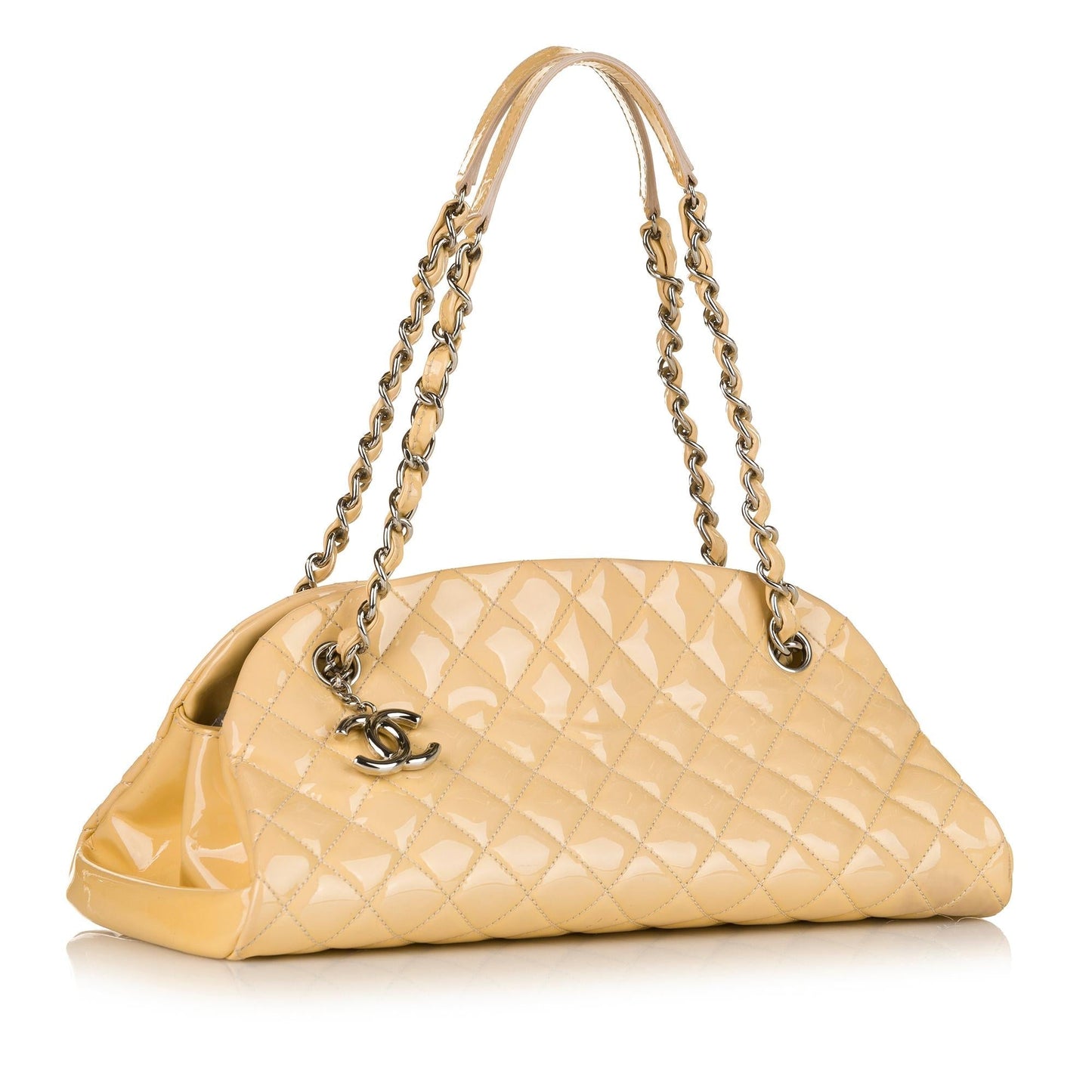 Chanel Mademoiselle Patent Bowling SHG Leather Handbag Bag Shg