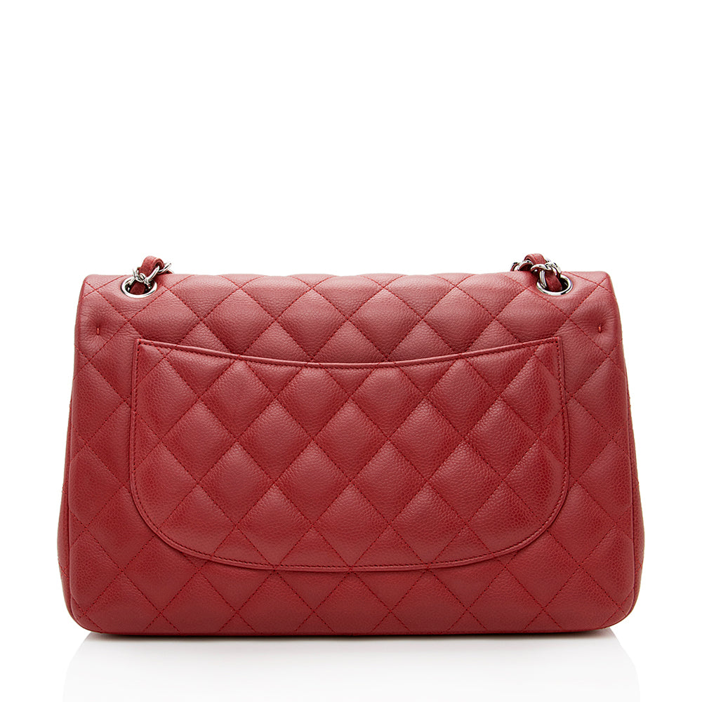 Chanel Matte Caviar Lambskin Jumbo Double Flap Shoulder Bag