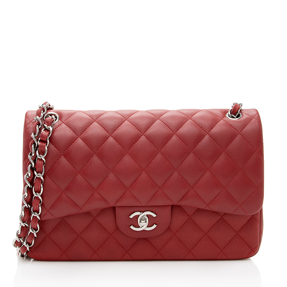 Chanel Matte Caviar Lambskin Jumbo Double Flap Shoulder Bag