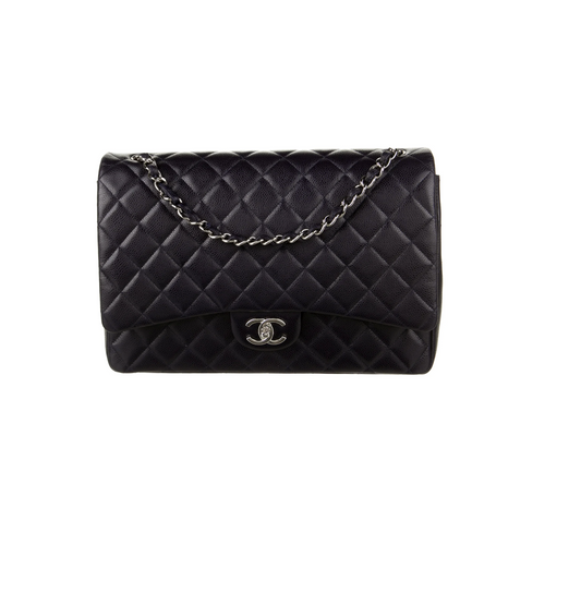 Chanel CLASSIC MAXI DOUBLE FLAP Blue Shoulder Bag