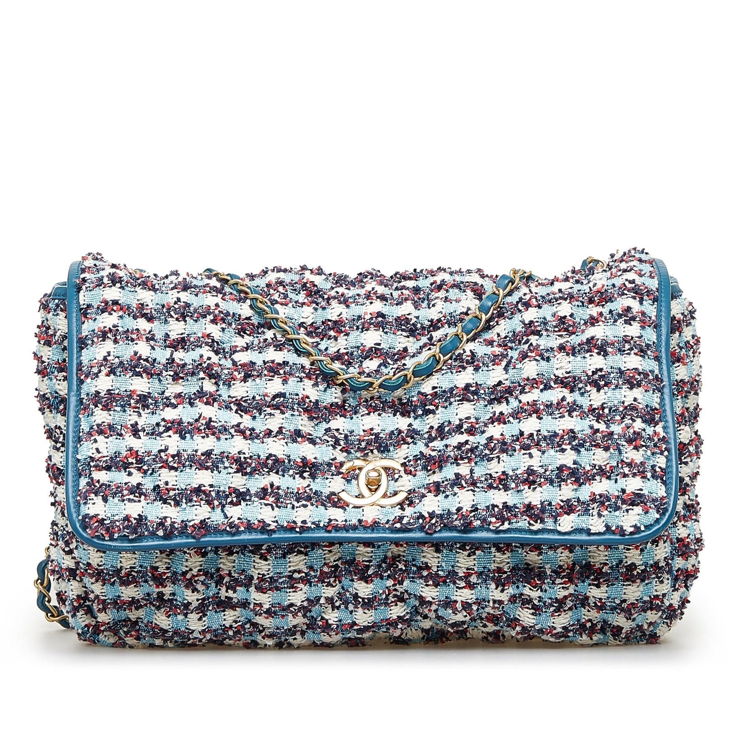 Chanel Maxi Chesterfield Tweed Single Flap SHG-sb1b41 Handbag
