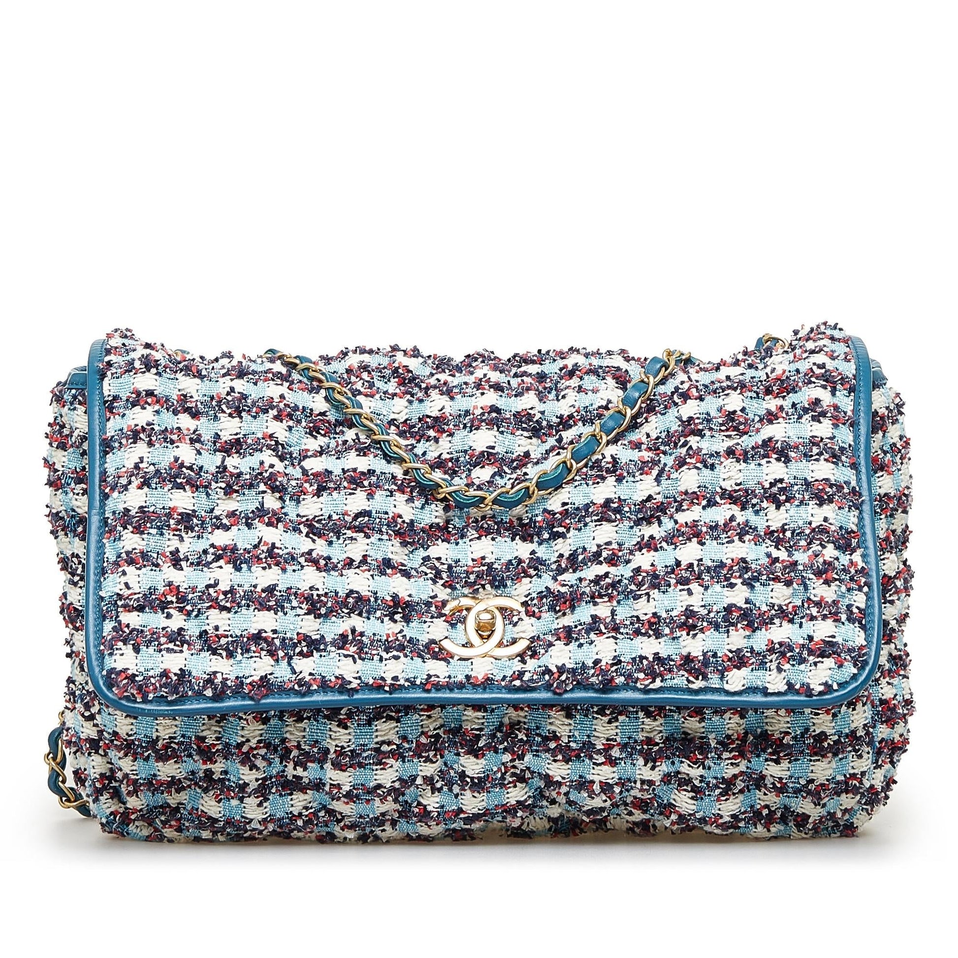 Chanel Maxi Chesterfield Tweed Single Flap SHG-sb1b41 Handbag