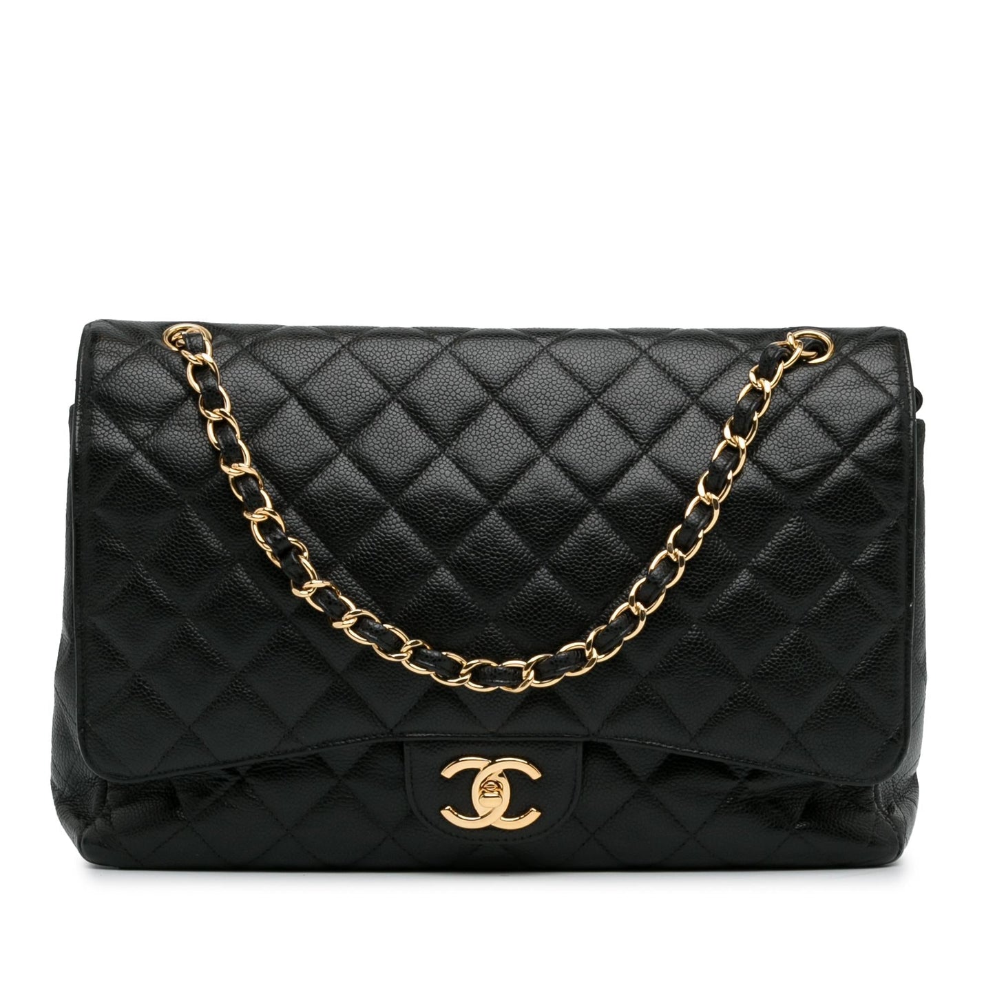 Chanel Maxi Classic Caviar Double Flap (Shg-Nah1Rf) Bag
