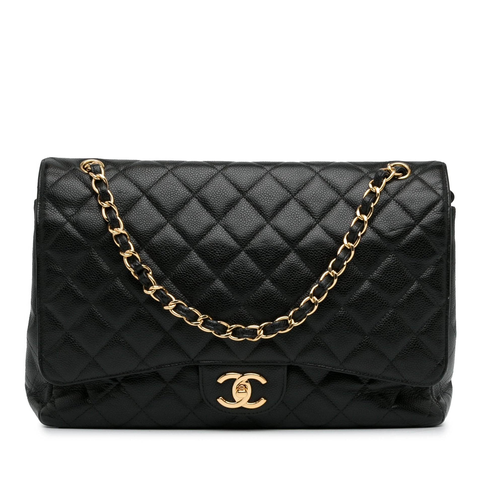 Chanel Maxi Classic Caviar Double Flap (Shg-Nah1Rf) Bag