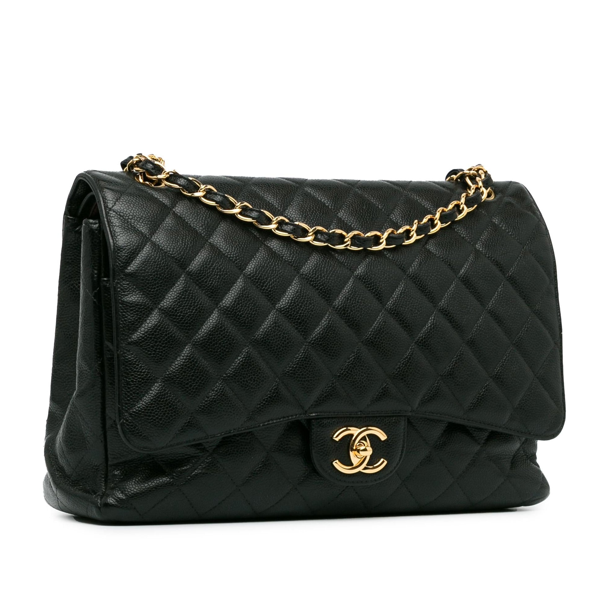 Chanel Maxi Classic Caviar Double Flap (Shg-Nah1Rf) Bag