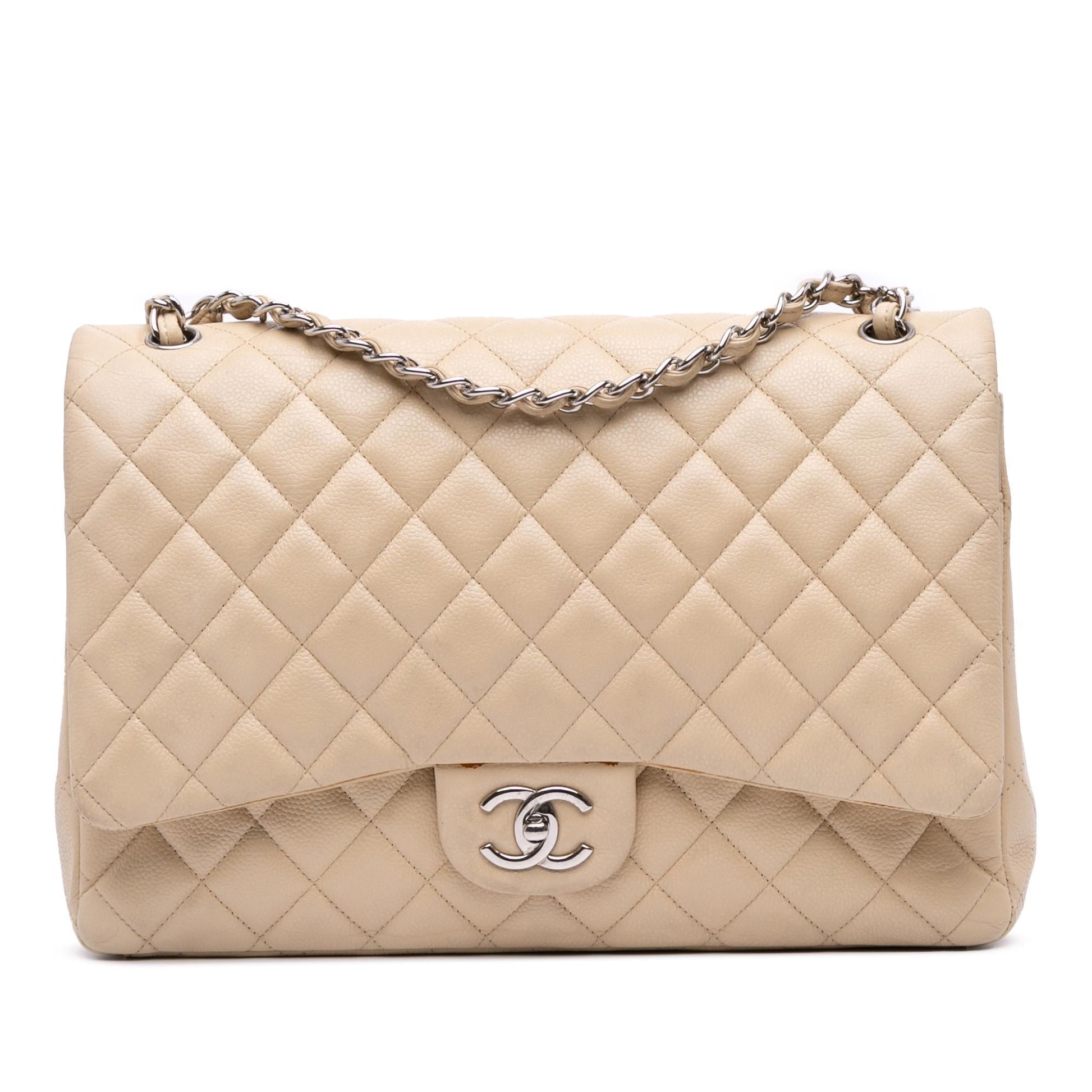 Chanel Maxi Classic Caviar Double Flap Handbag Flap 1