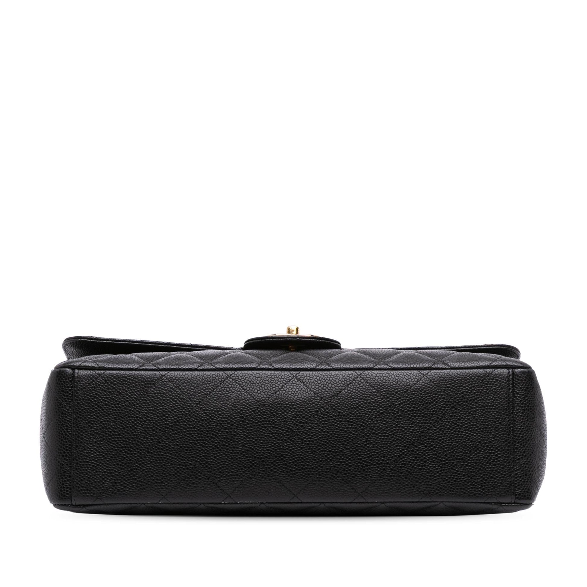 Chanel Maxi Classic Caviar Double Flap Handbag Flap 3