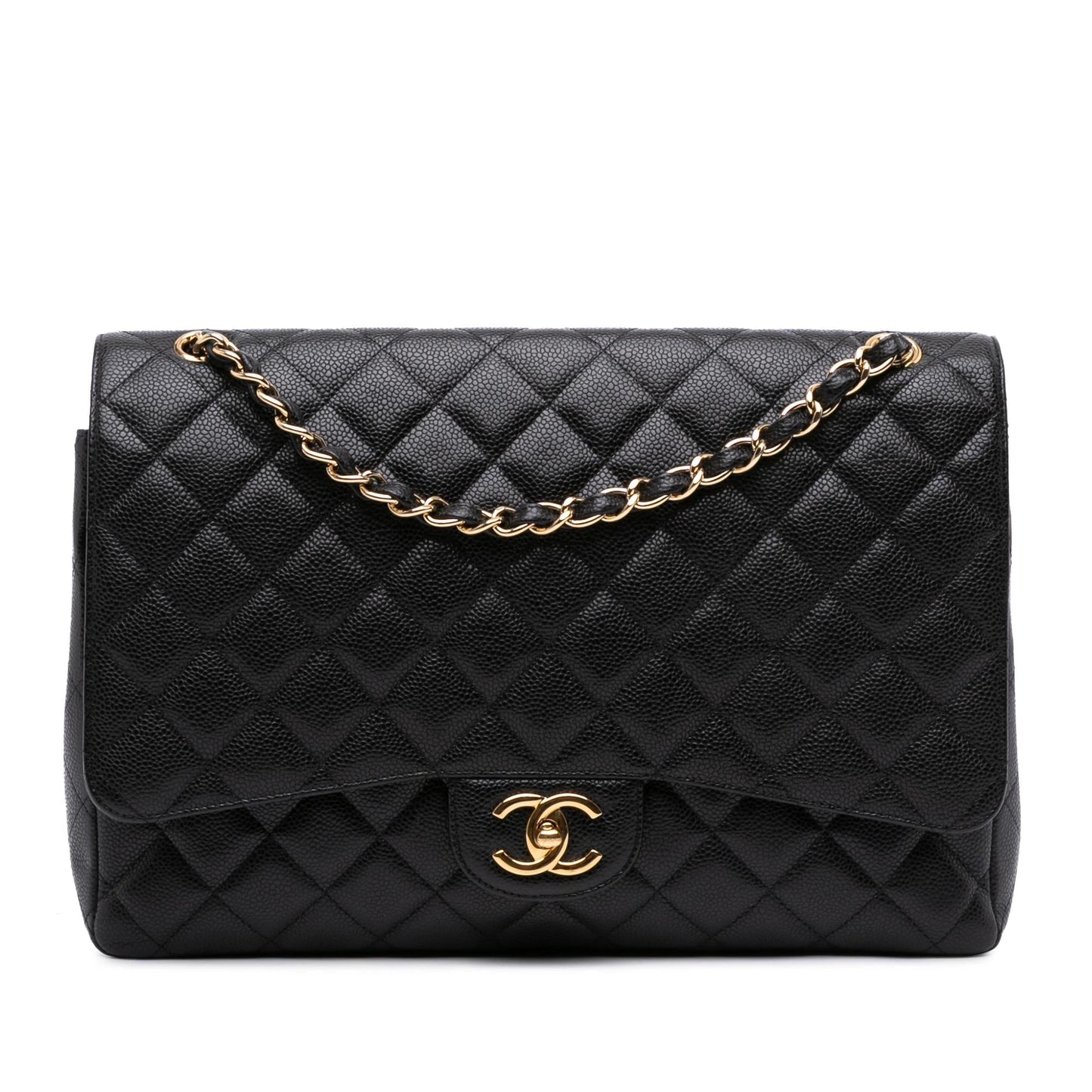 Chanel Maxi Classic Caviar Double Flap Handbag Flap 3