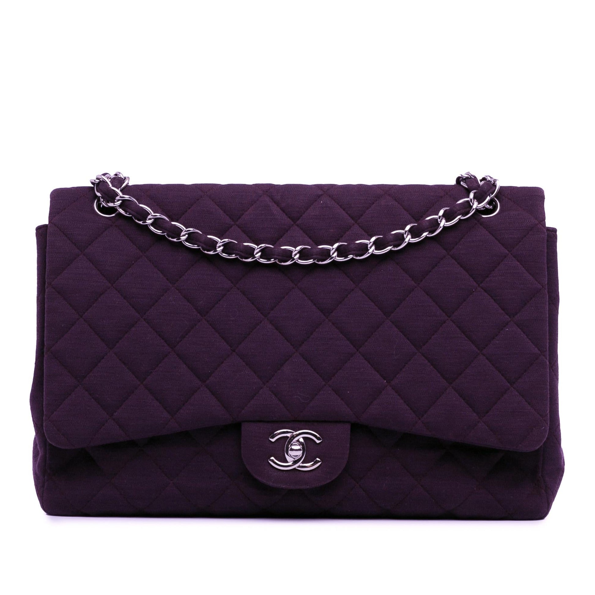 Chanel Maxi Classic Jersey Single Flap SHG-0jPdOf Handbag