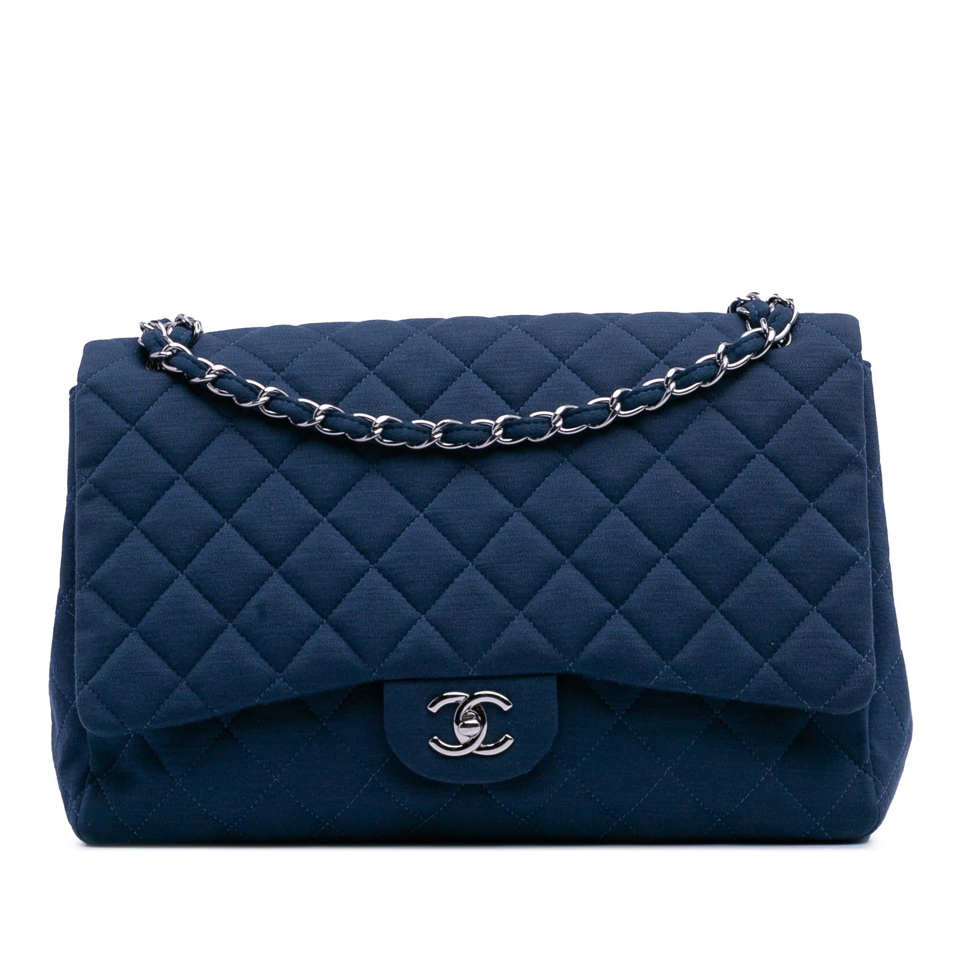 Chanel Maxi Classic Jersey Single Flap Handbag