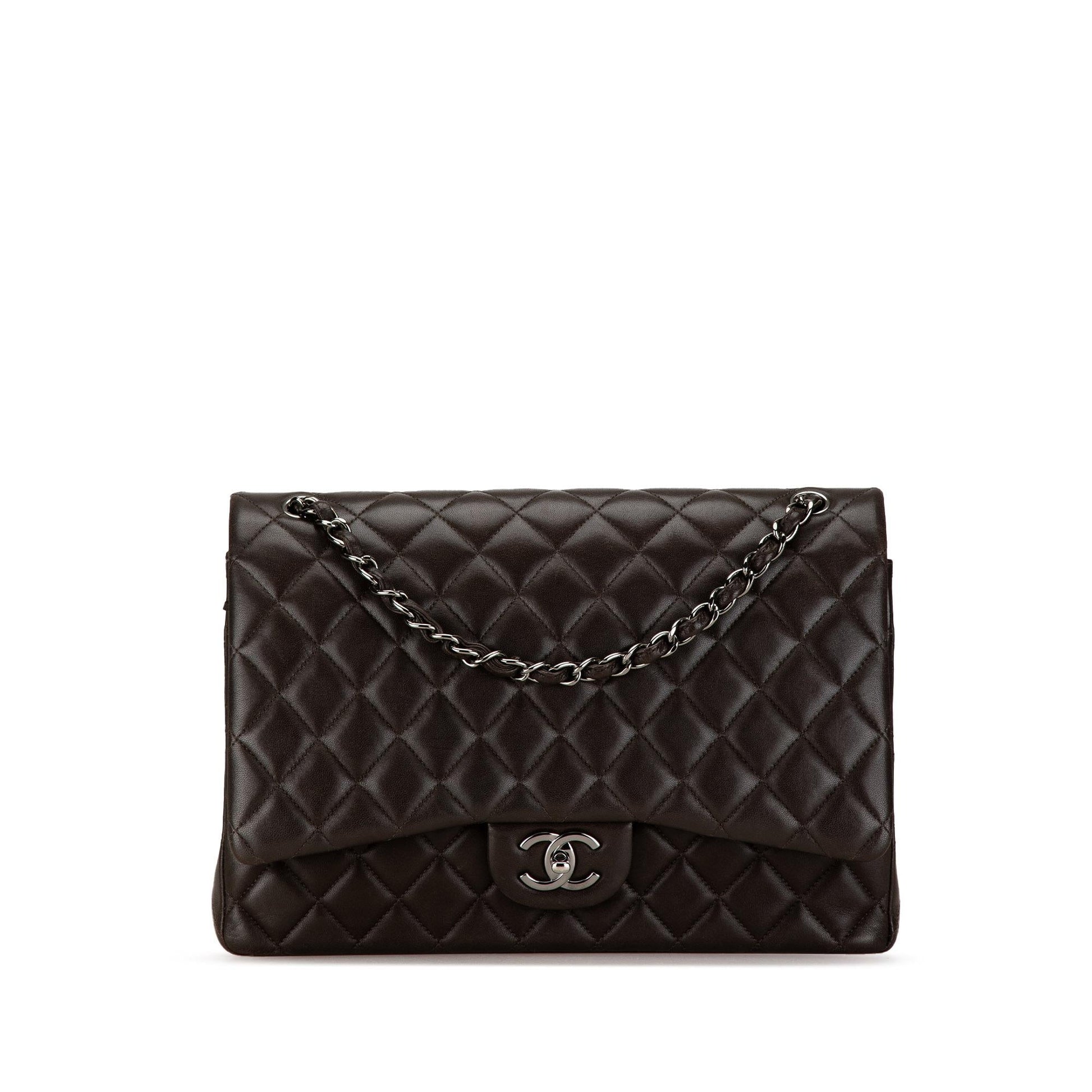 Chanel Maxi Classic Lambskin Double Flap Handbag